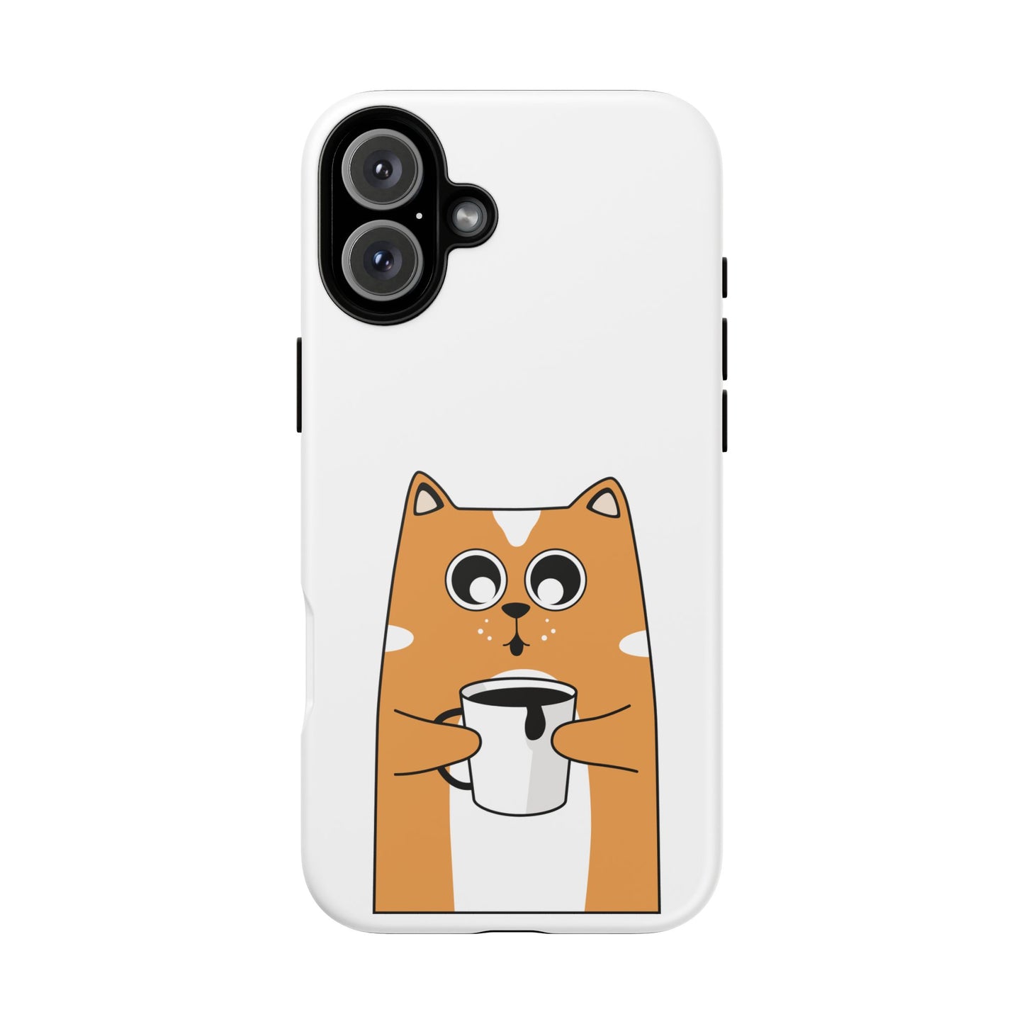 Cute Cat Coffee Mug Phone Case - Tough Protection for Pet Lovers