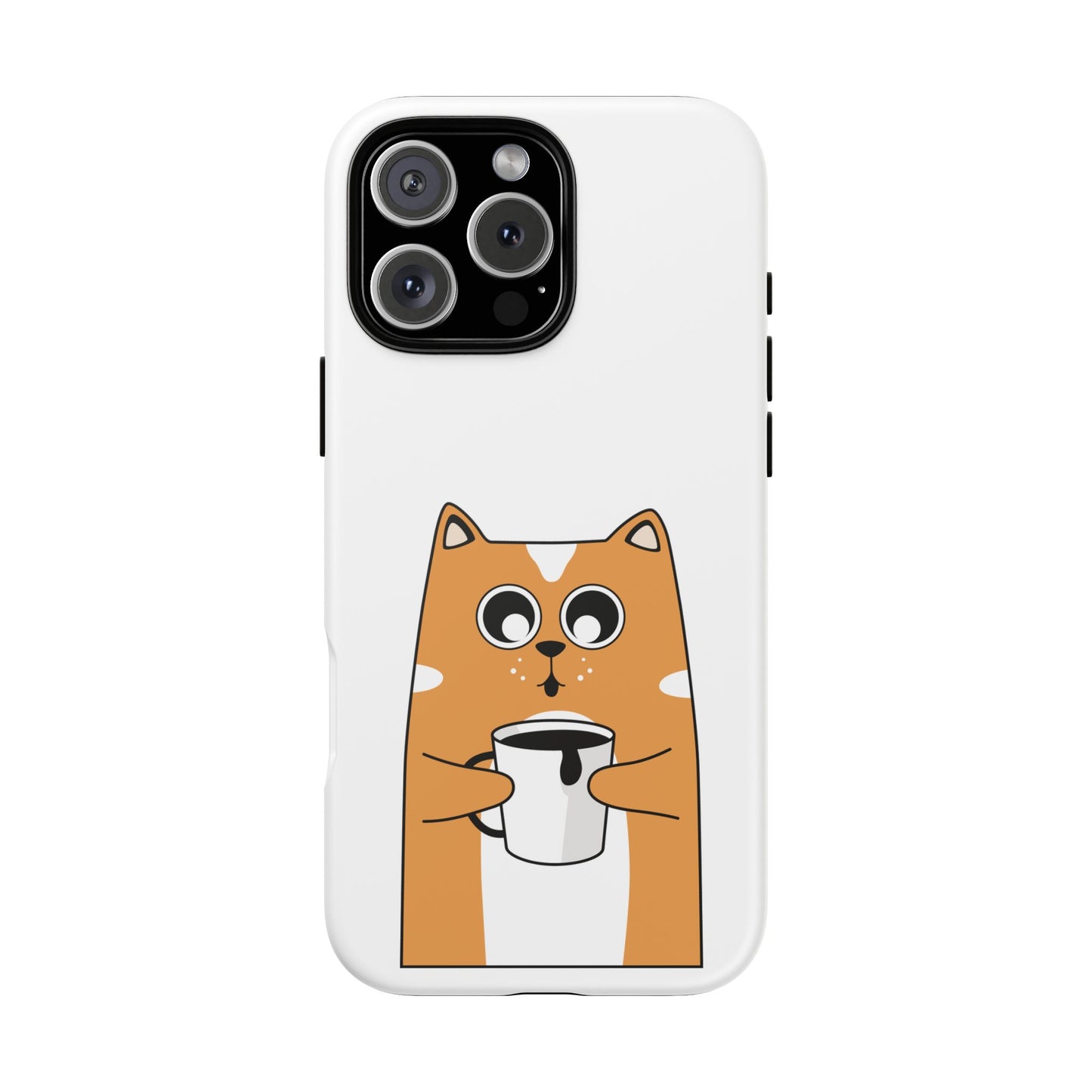 Cute Cat Coffee Mug Phone Case - Tough Protection for Pet Lovers