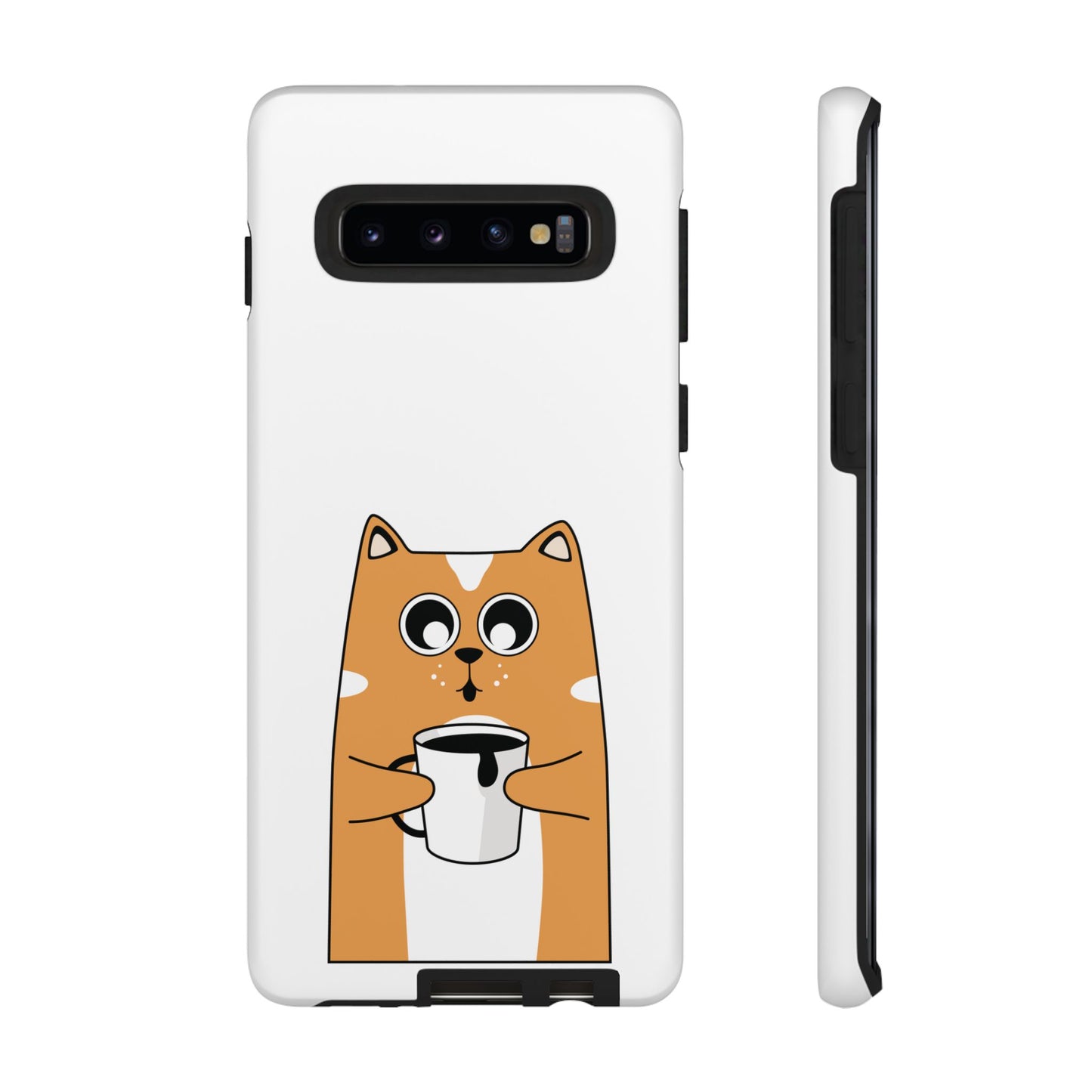 Cute Cat Coffee Mug Phone Case - Tough Protection for Pet Lovers