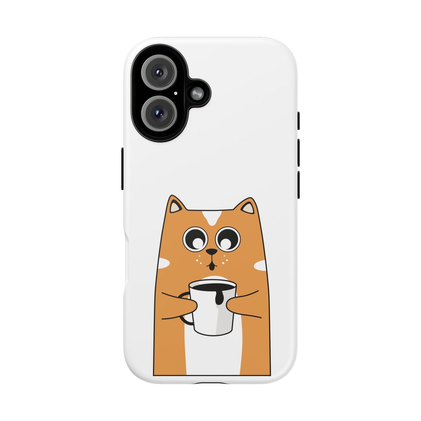 Cute Cat Coffee Mug Phone Case - Tough Protection for Pet Lovers