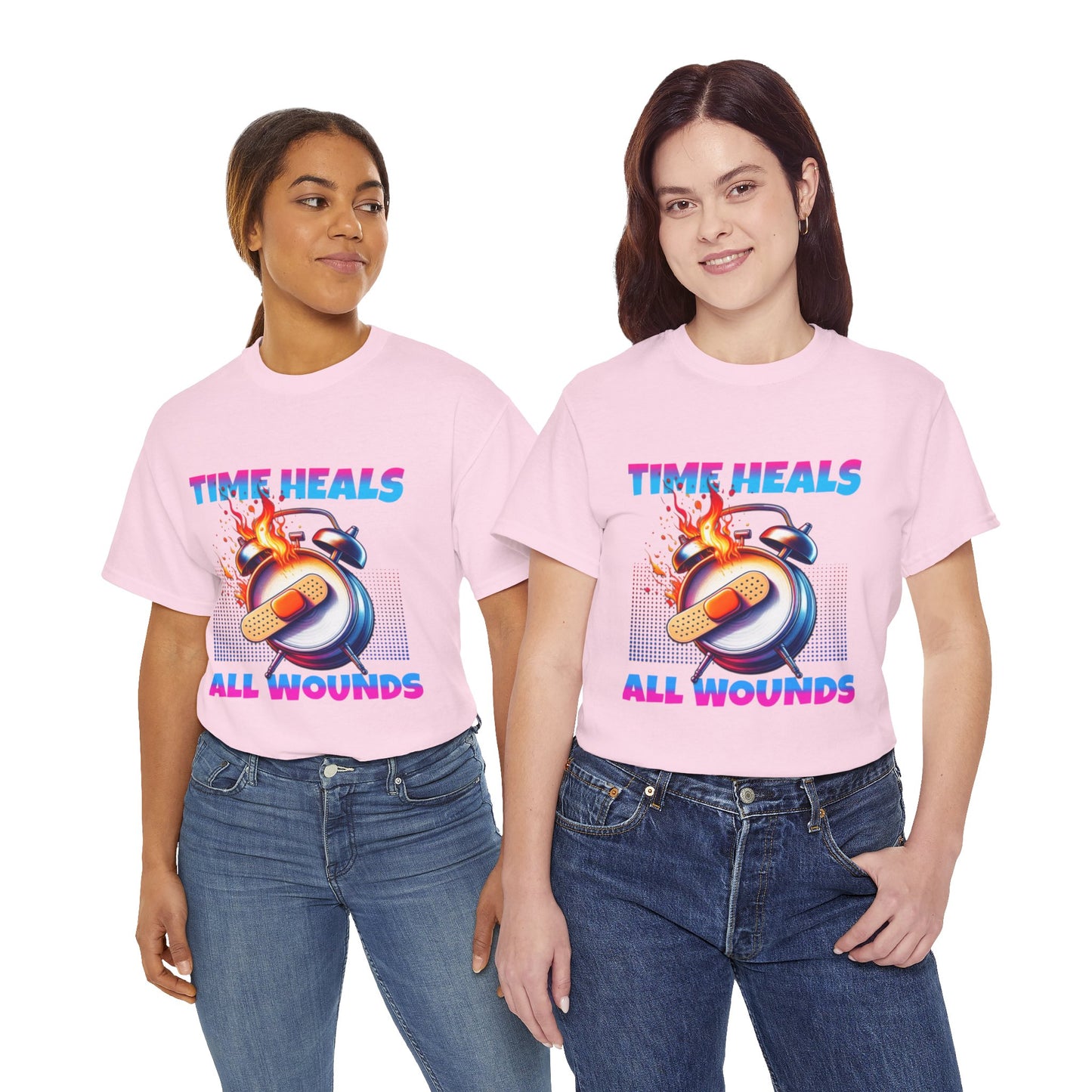 Unisex Time Heals Shirt: Pink