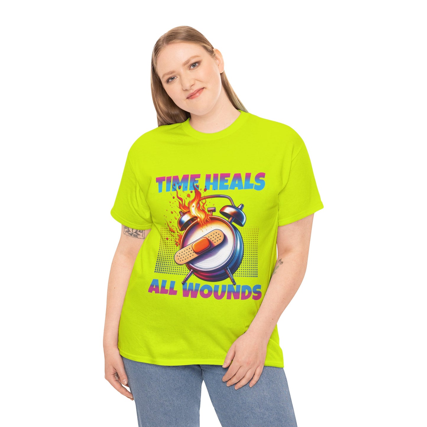 Unisex Time Heals Shirt: Pink