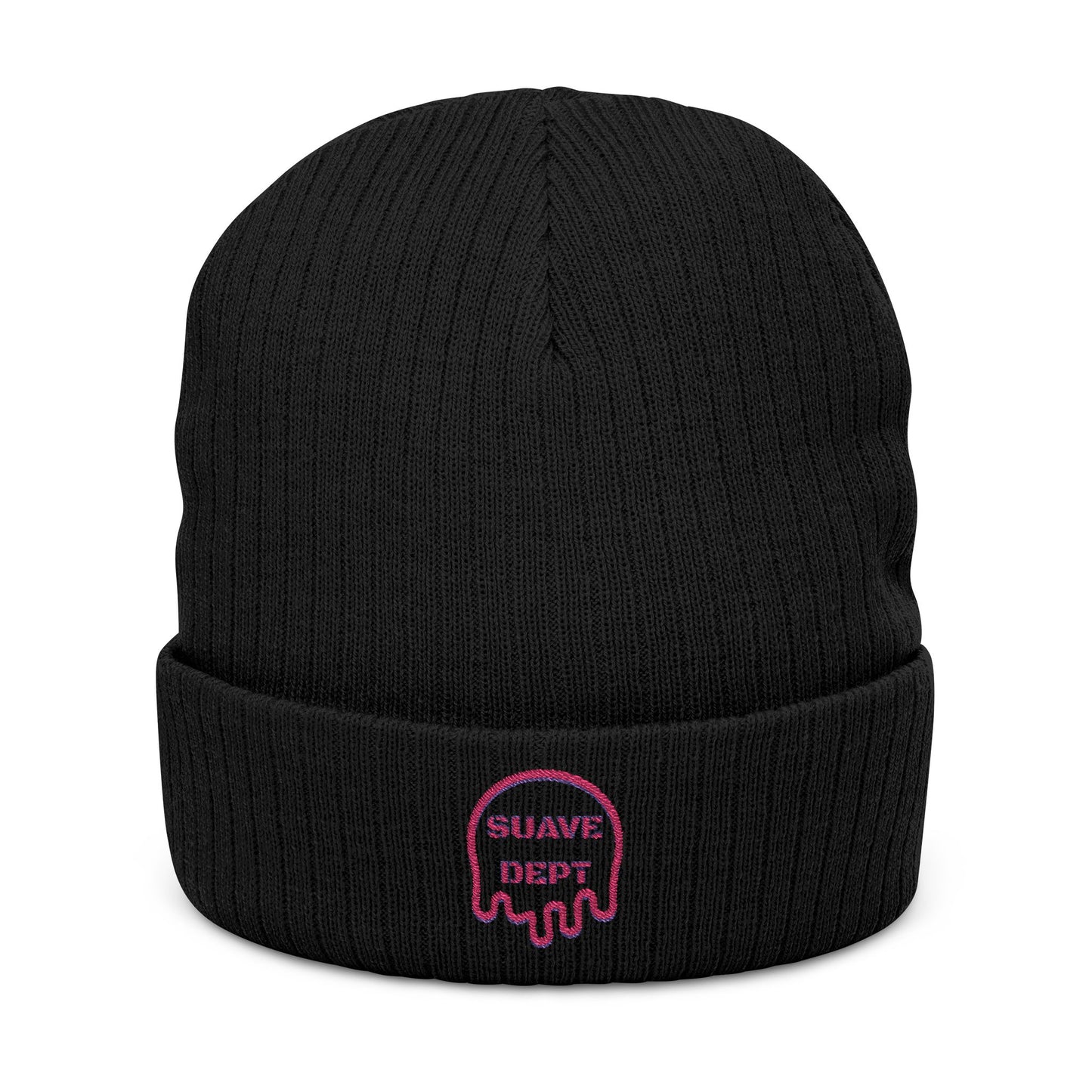 Suave Dept Ribbed Knit Beanie - Stylish Embroidered Beanie for Winter Fashion
