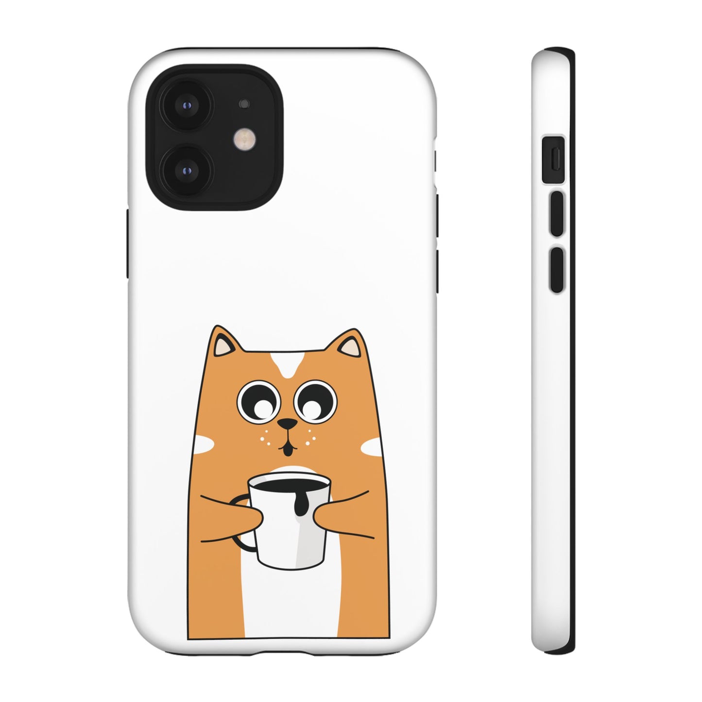 Cute Cat Coffee Mug Phone Case - Tough Protection for Pet Lovers