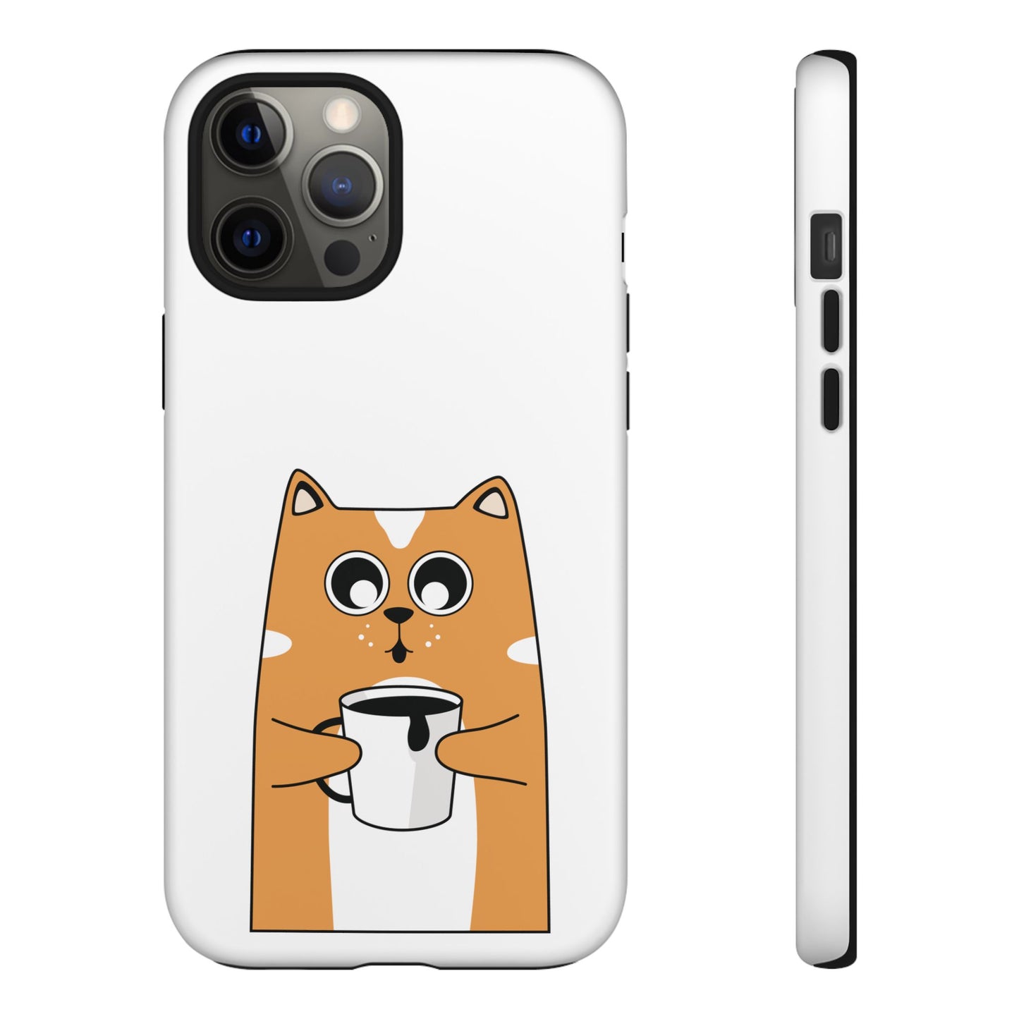Cute Cat Coffee Mug Phone Case - Tough Protection for Pet Lovers