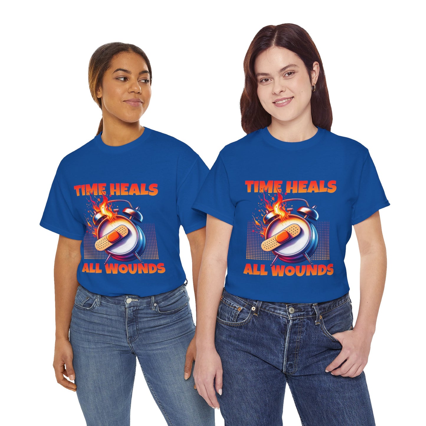Unisex Time Heals Shirt: Orange