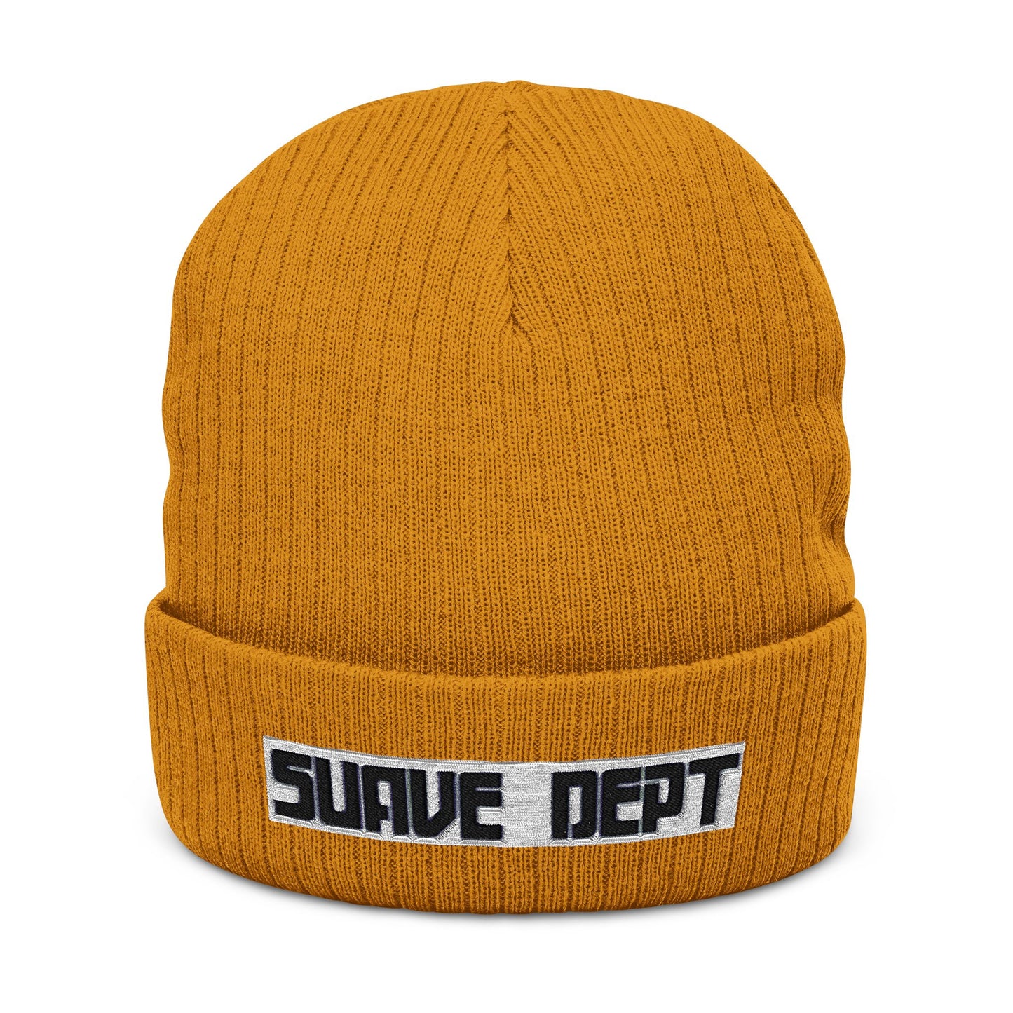 Suave Dept Ribbed Knit Beanie - Comfortable Embroidered Hat for Trendy Style