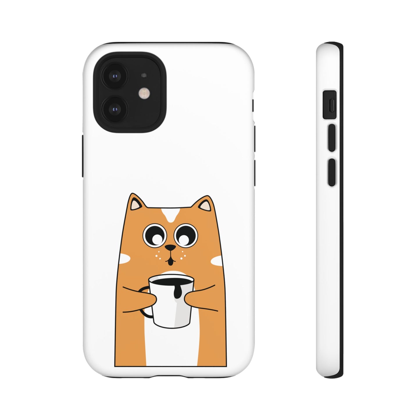 Cute Cat Coffee Mug Phone Case - Tough Protection for Pet Lovers