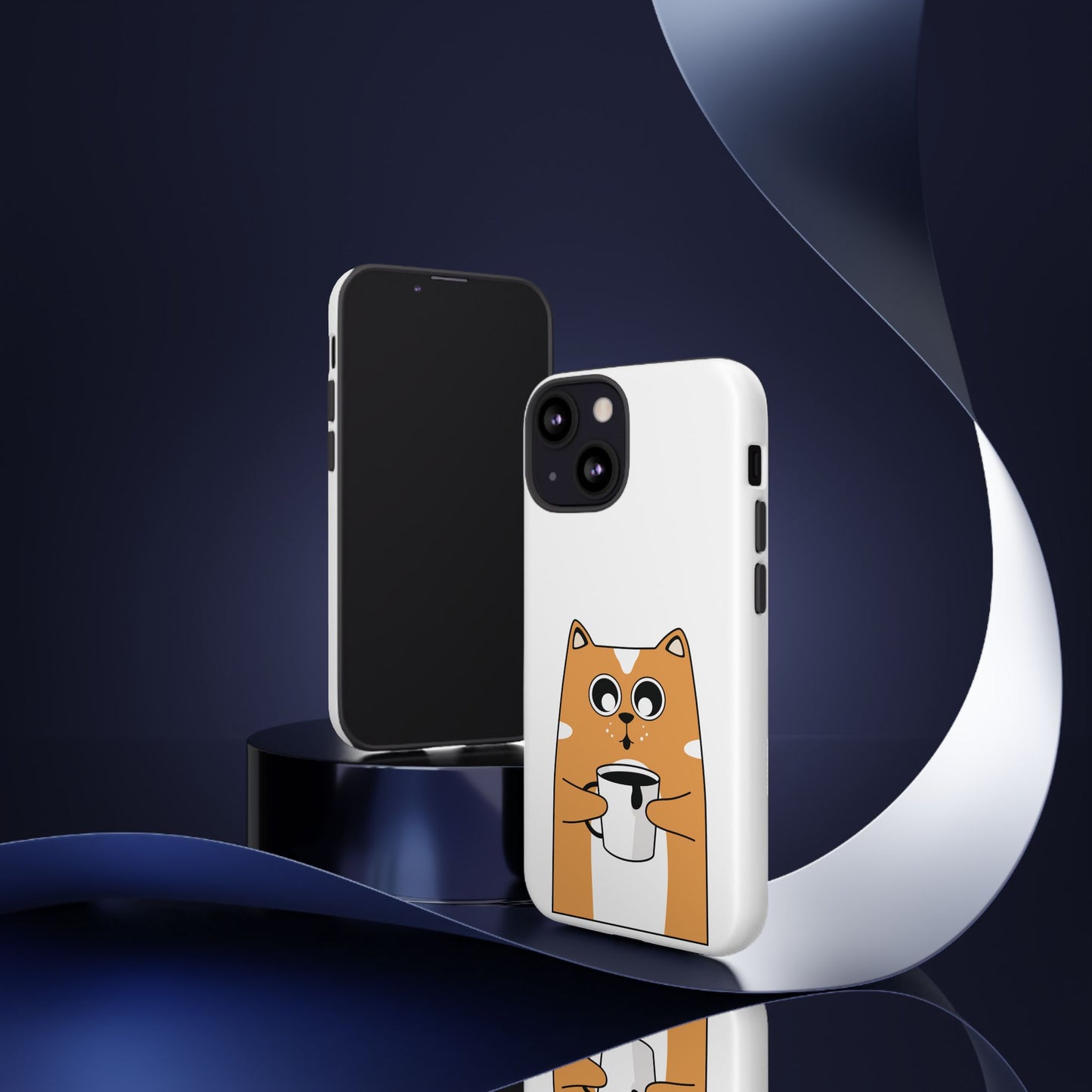 Cute Cat Coffee Mug Phone Case - Tough Protection for Pet Lovers