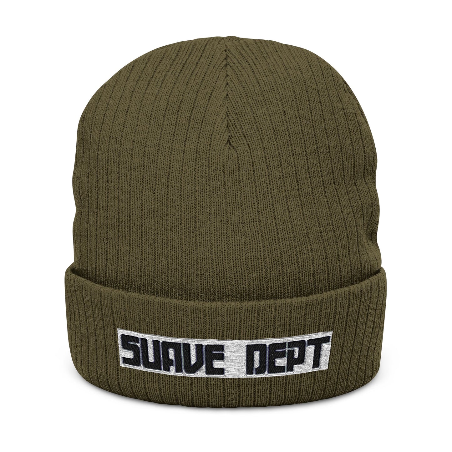 Suave Dept Ribbed Knit Beanie - Comfortable Embroidered Hat for Trendy Style