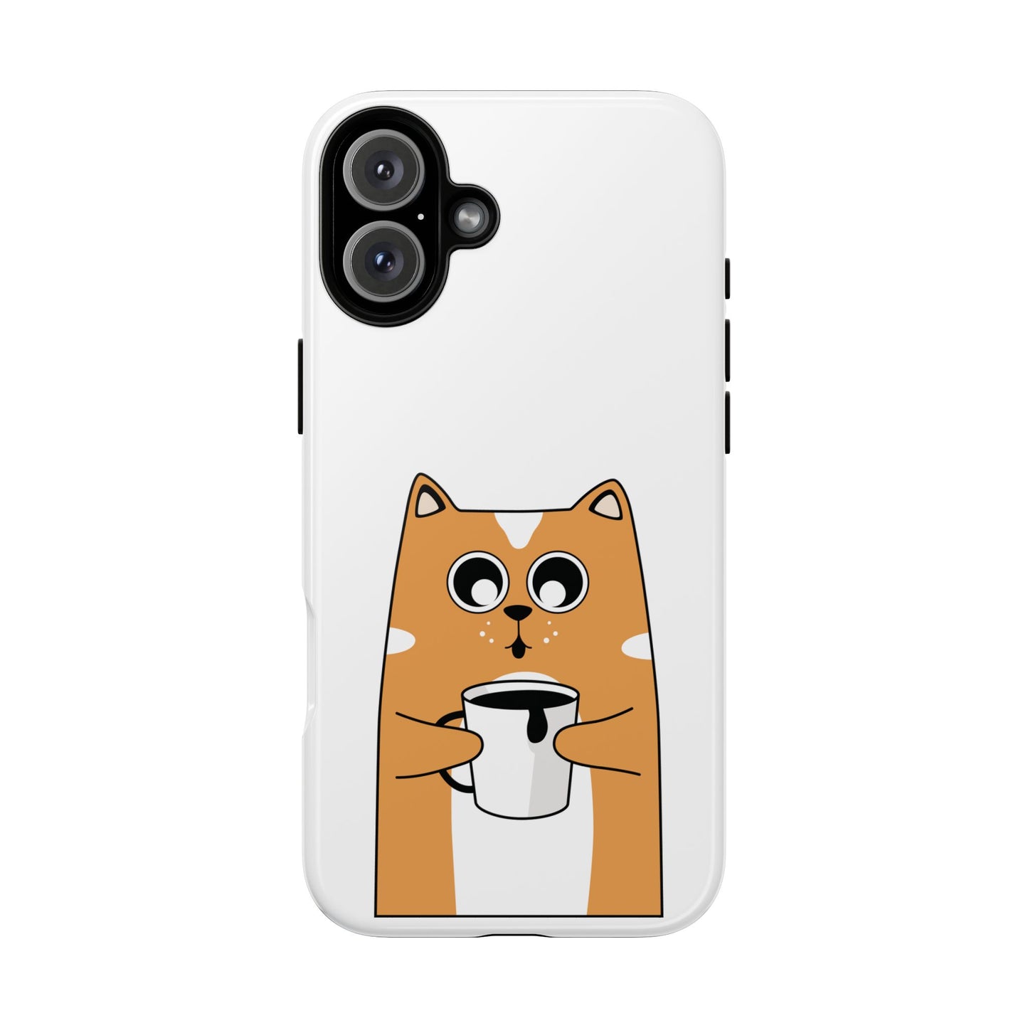Cute Cat Coffee Mug Phone Case - Tough Protection for Pet Lovers
