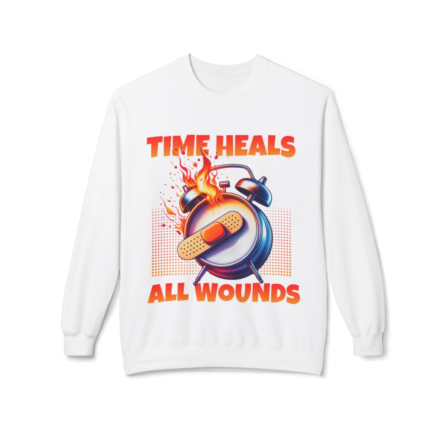 Unisex Time Heals Softstyle Sweatshirt: Orange