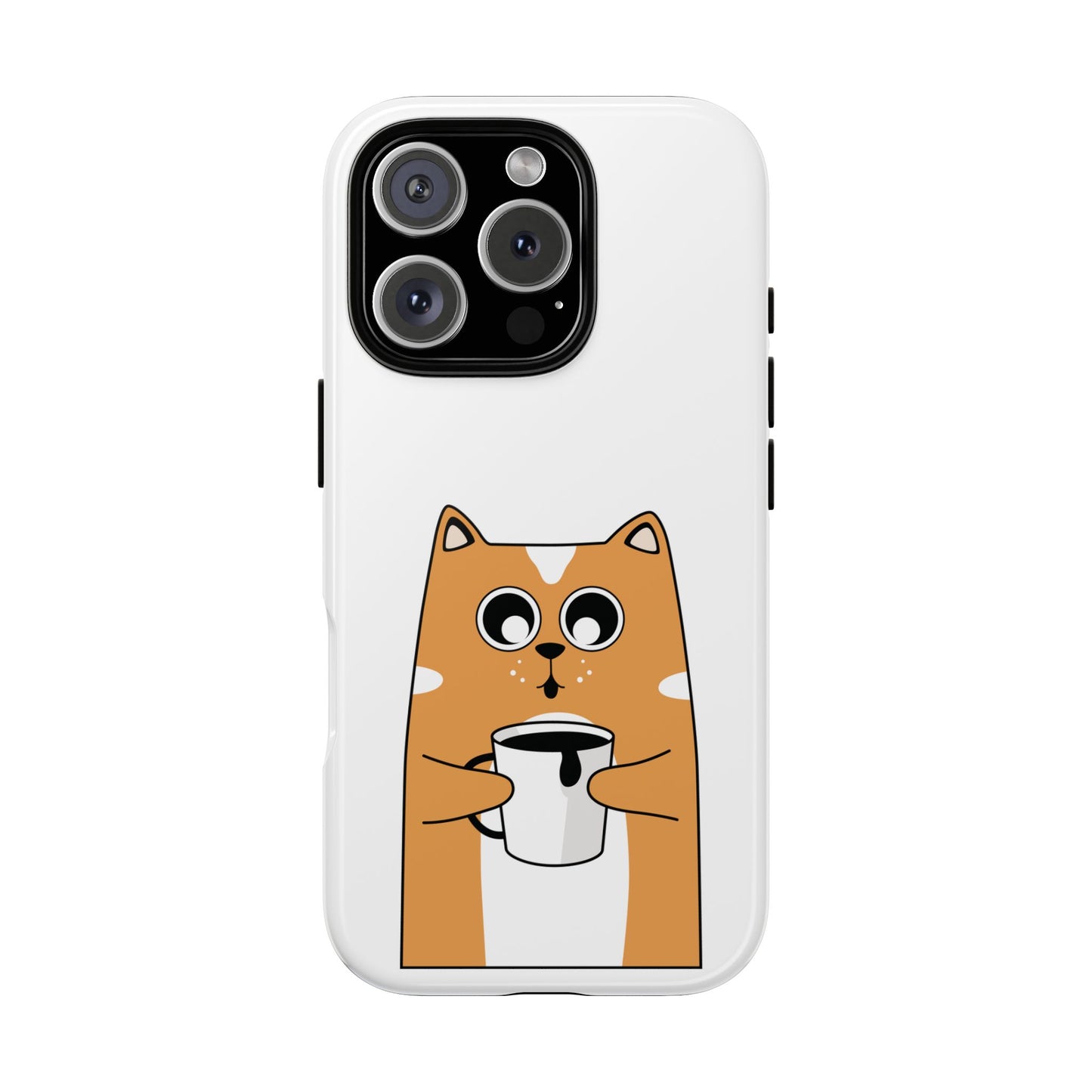 Cute Cat Coffee Mug Phone Case - Tough Protection for Pet Lovers