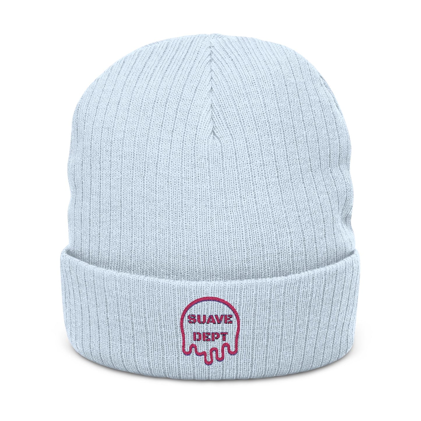 Suave Dept Ribbed Knit Beanie - Stylish Embroidered Beanie for Winter Fashion