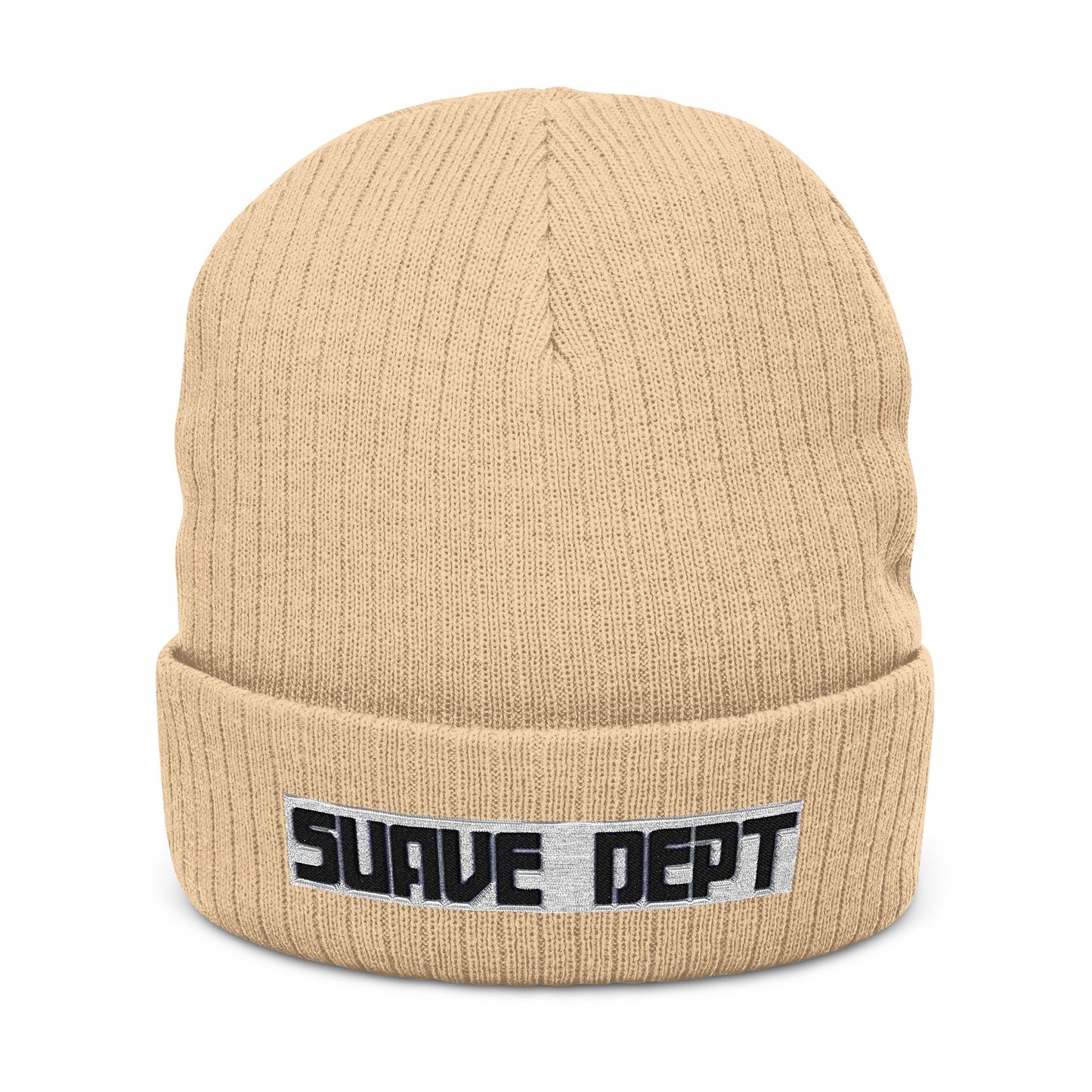 Suave Dept Ribbed Knit Beanie - Comfortable Embroidered Hat for Trendy Style