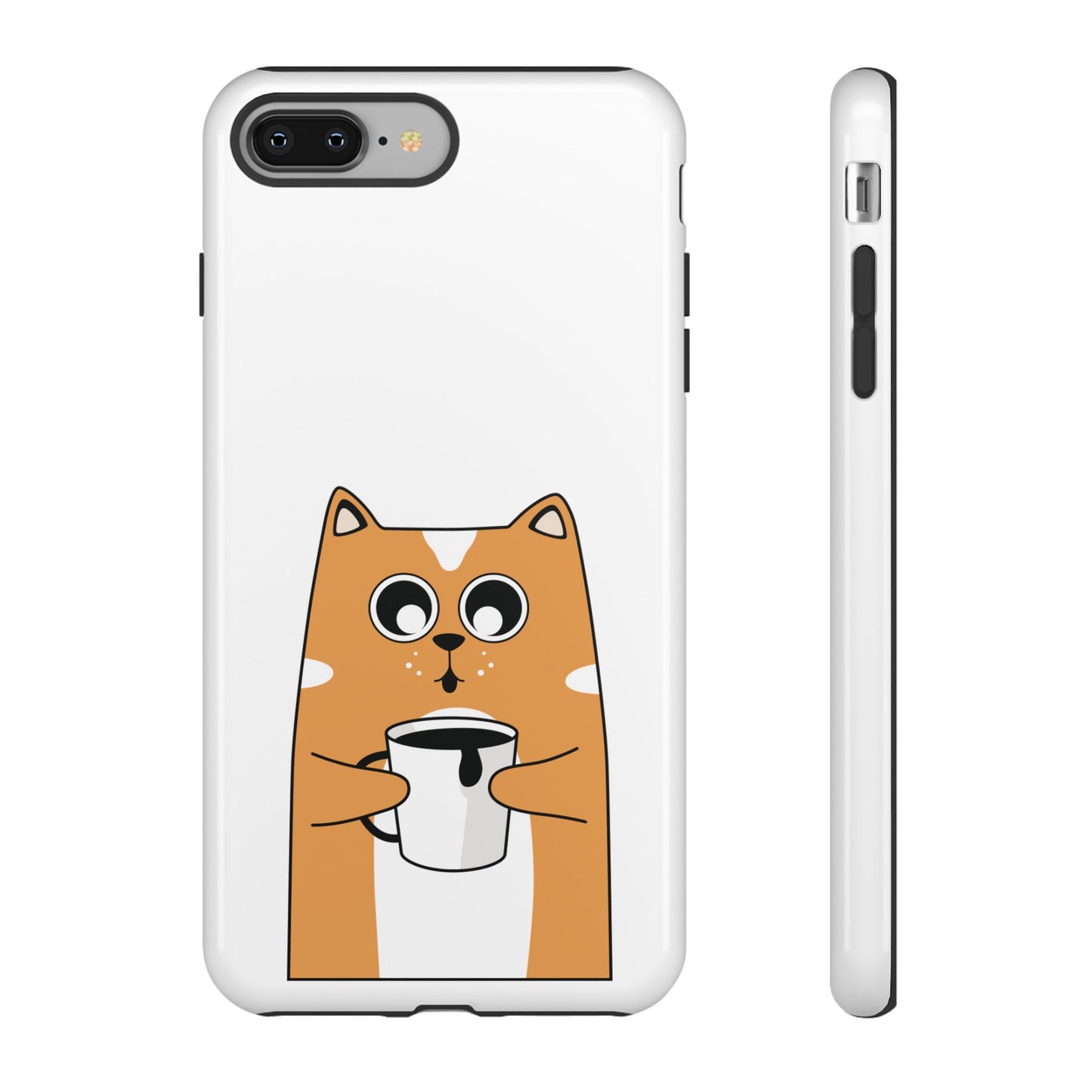 Cute Cat Coffee Mug Phone Case - Tough Protection for Pet Lovers