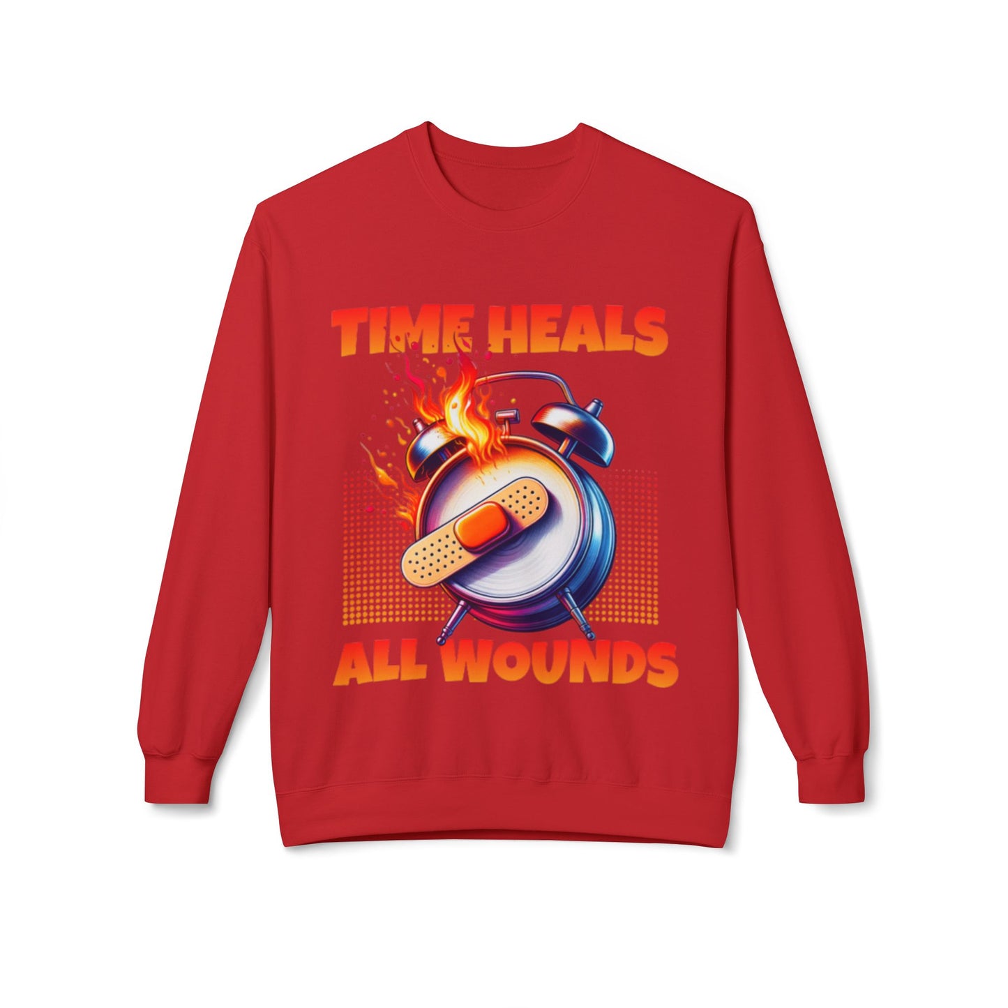 Unisex Time Heals Softstyle Sweatshirt: Orange