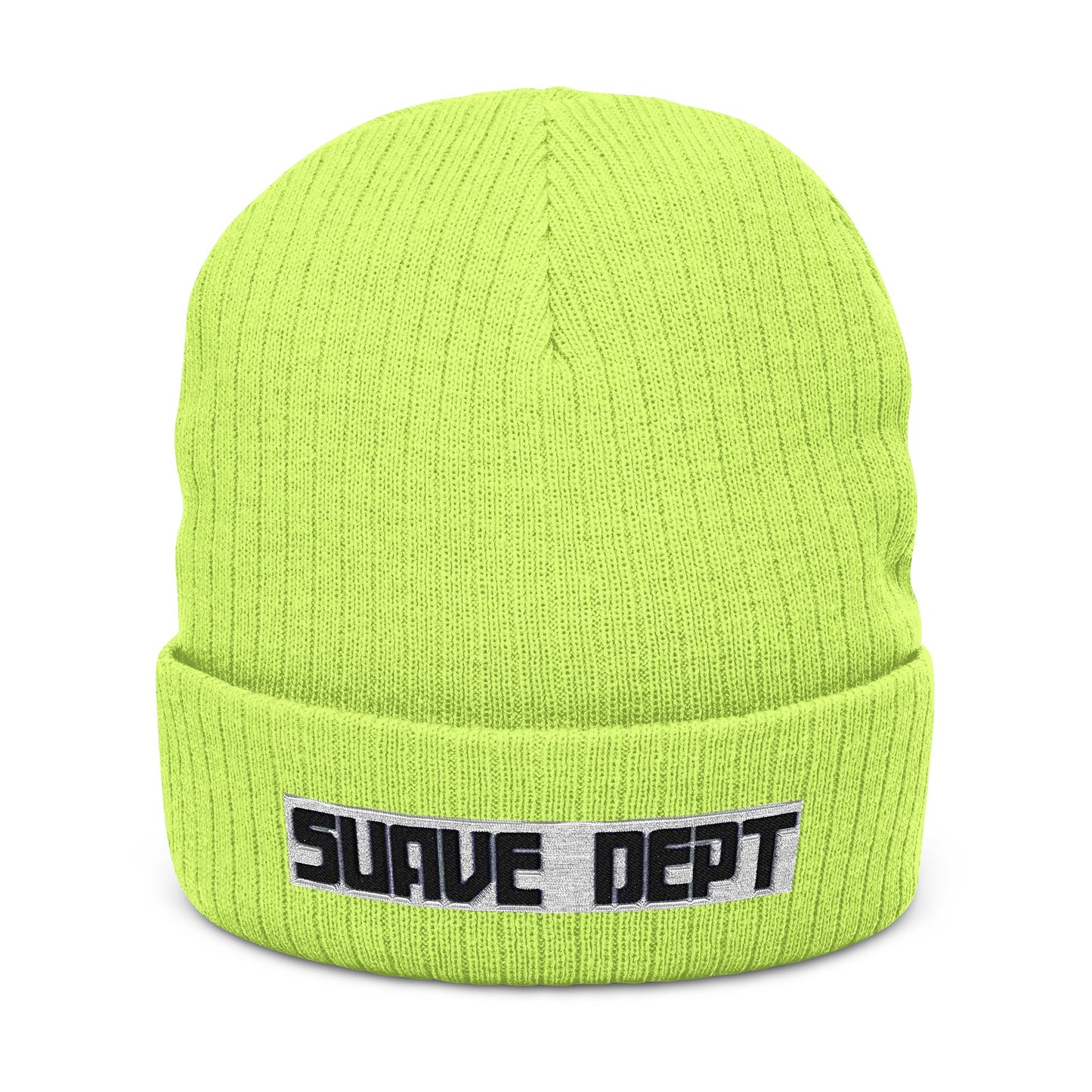 Suave Dept Ribbed Knit Beanie - Comfortable Embroidered Hat for Trendy Style