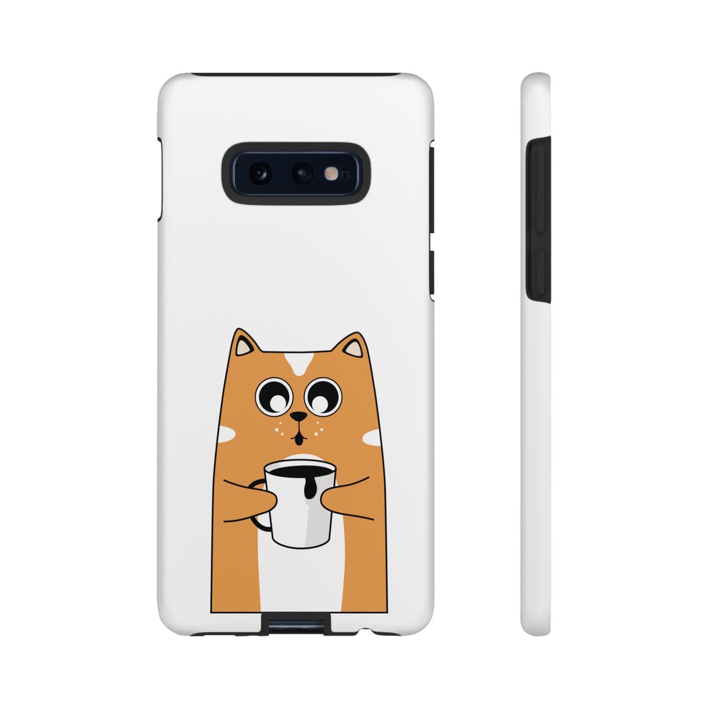 Cute Cat Coffee Mug Phone Case - Tough Protection for Pet Lovers