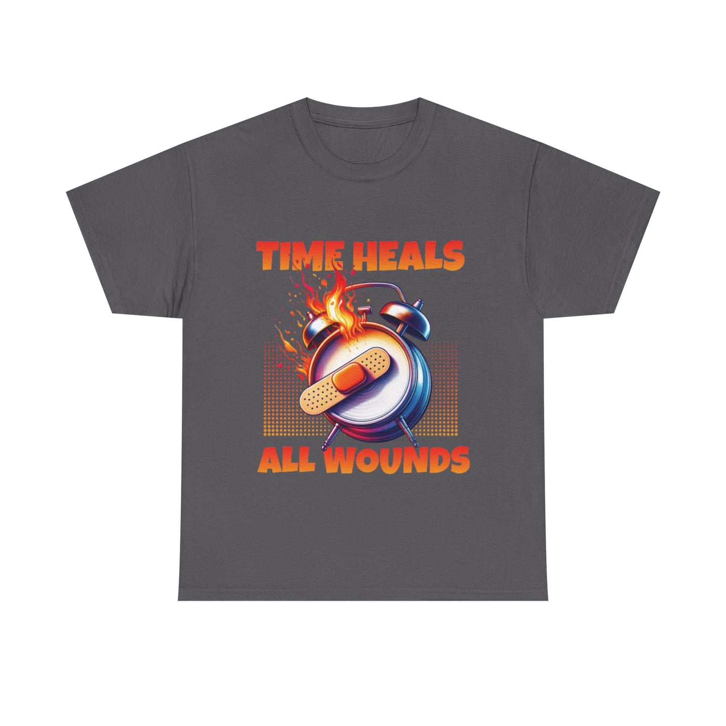 Unisex Time Heals Shirt: Orange