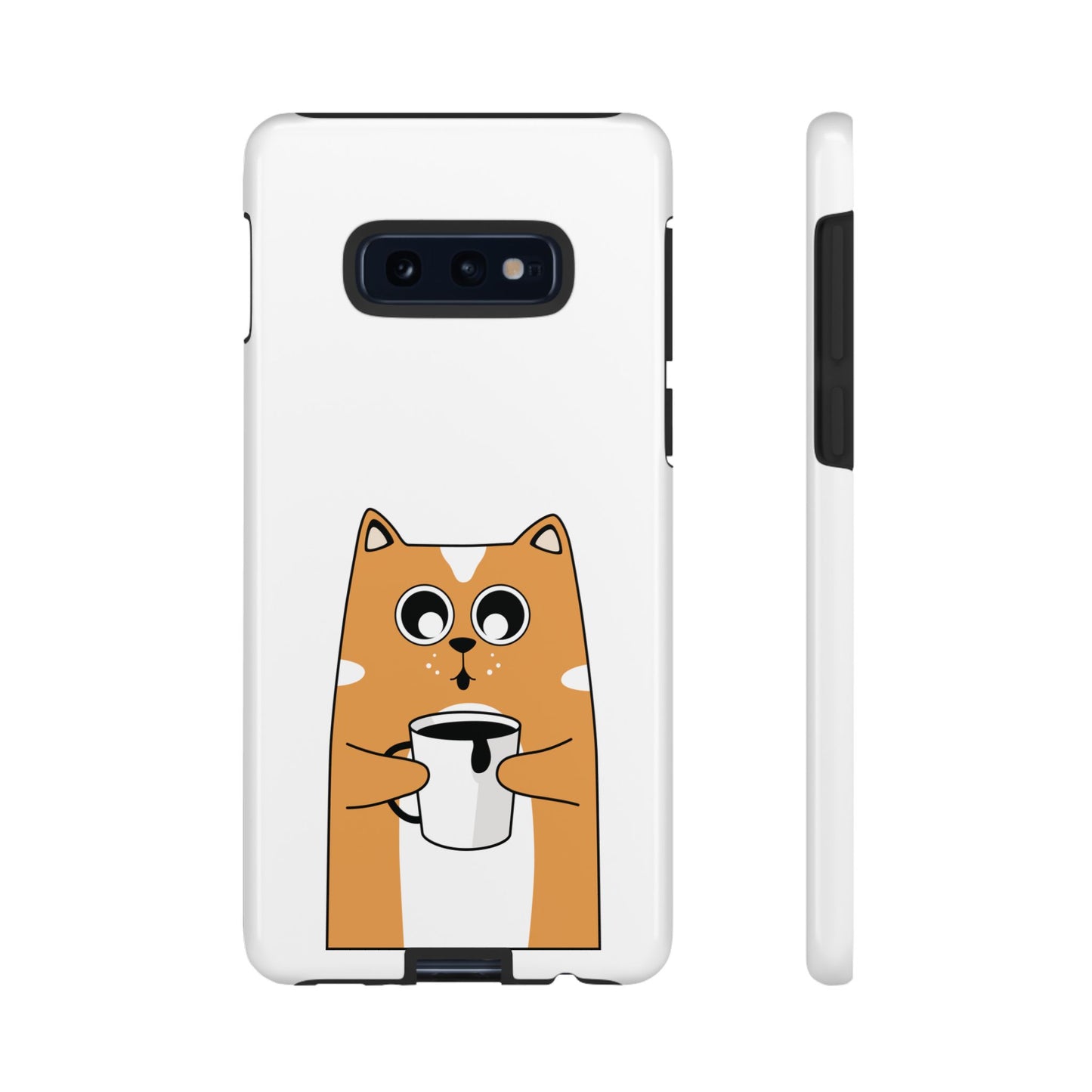 Cute Cat Coffee Mug Phone Case - Tough Protection for Pet Lovers