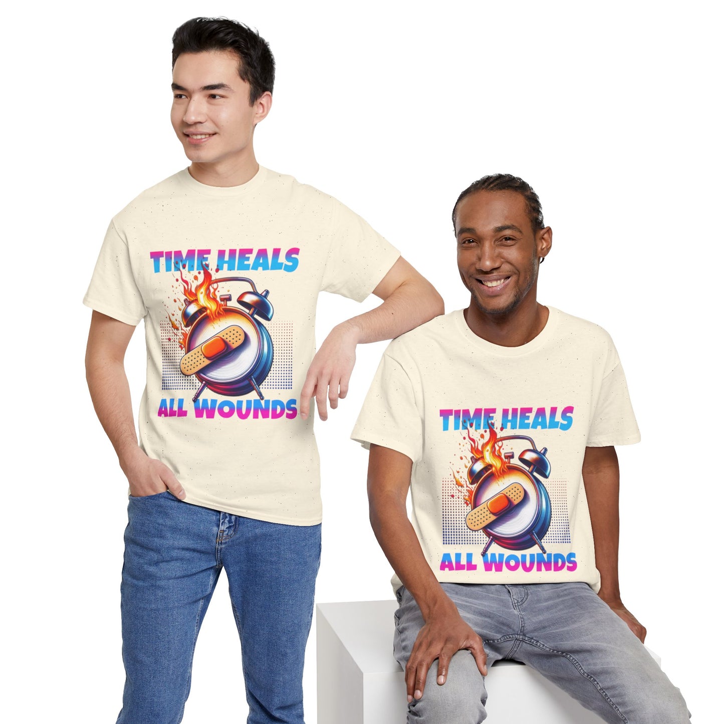 Unisex Time Heals Shirt: Pink
