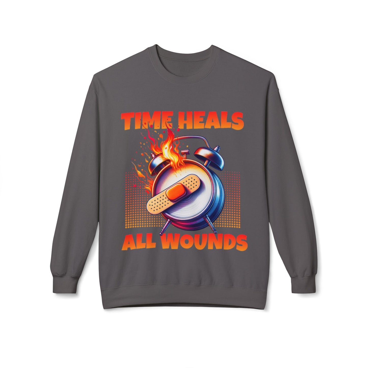 Unisex Time Heals Softstyle Sweatshirt: Orange