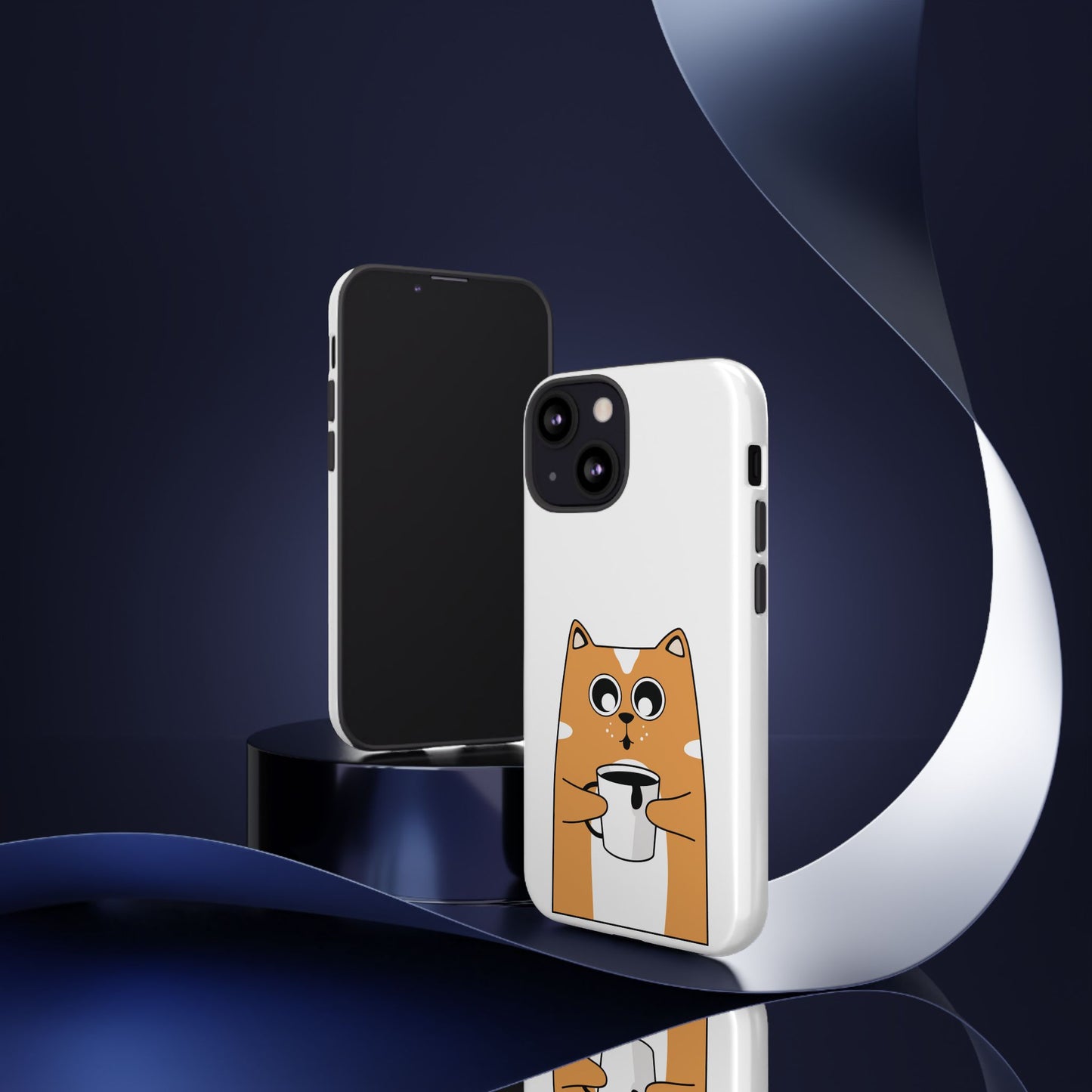 Cute Cat Coffee Mug Phone Case - Tough Protection for Pet Lovers