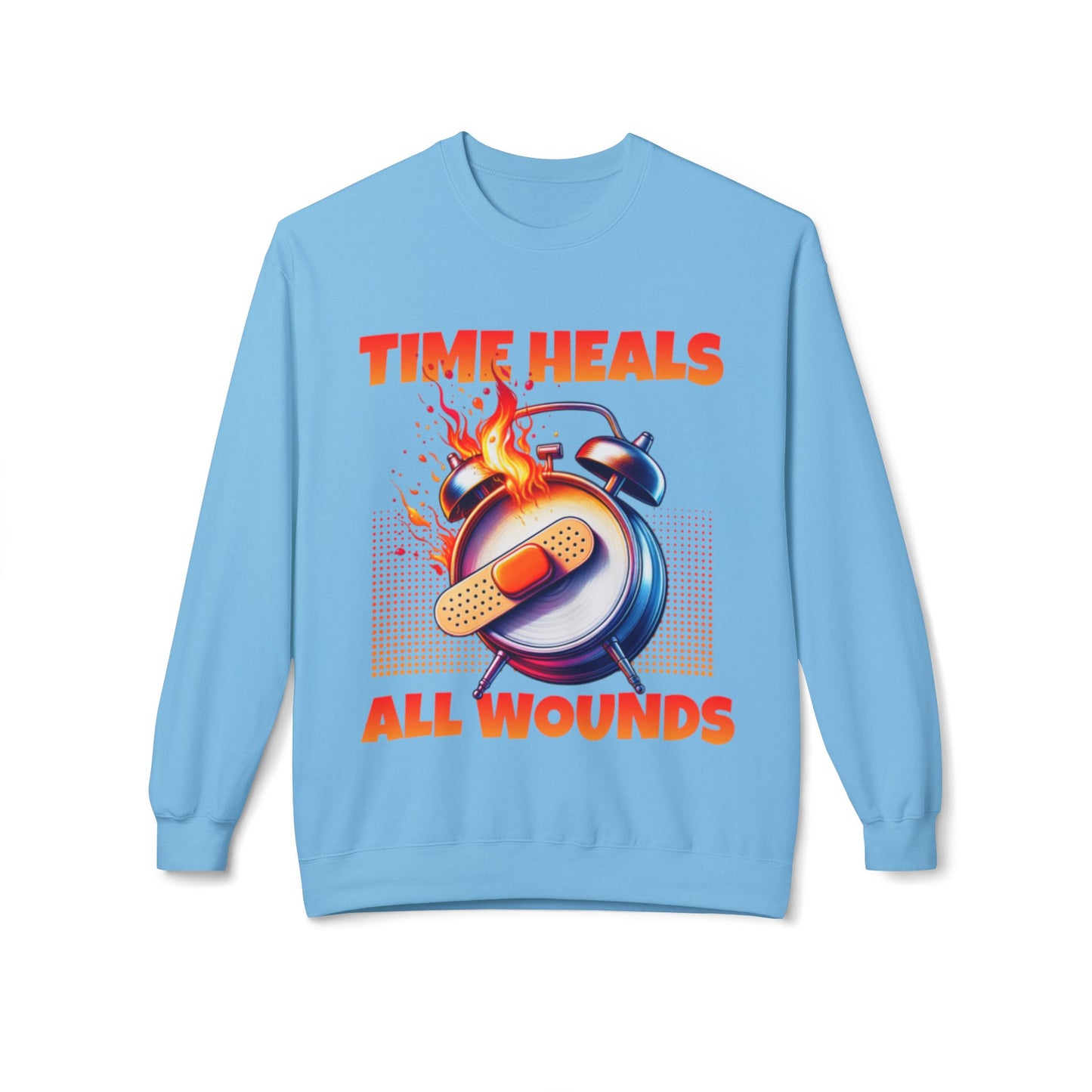 Unisex Time Heals Softstyle Sweatshirt: Orange