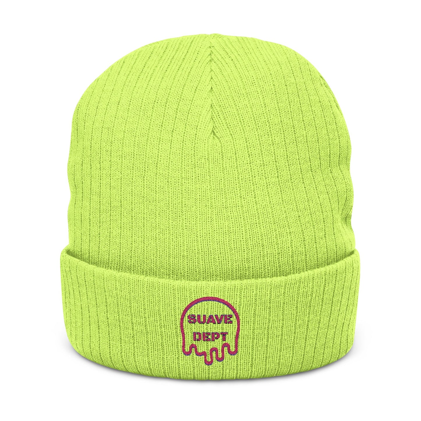 Suave Dept Ribbed Knit Beanie - Stylish Embroidered Beanie for Winter Fashion