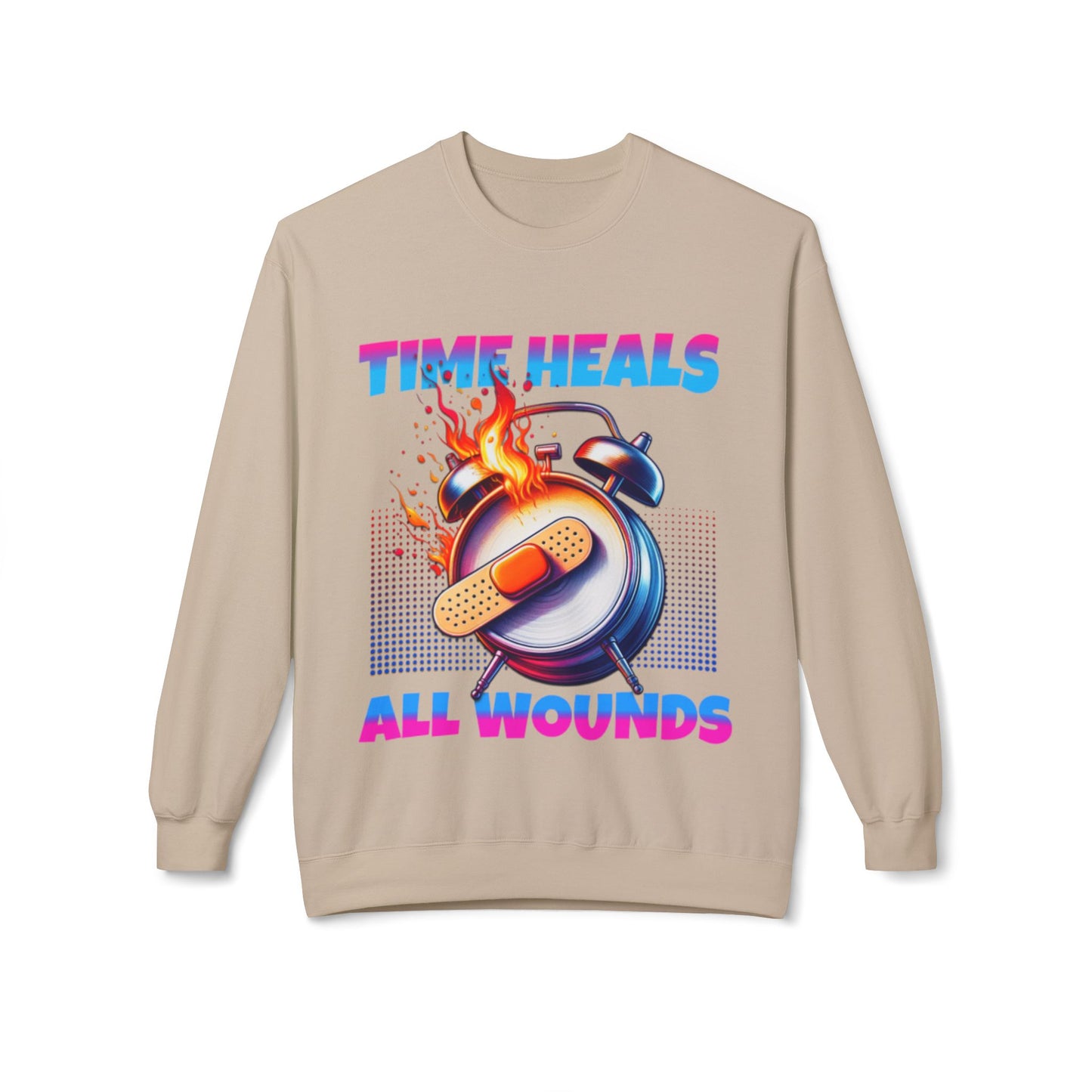 Unisex Time Heals Softstyle Sweatshirt: Pink