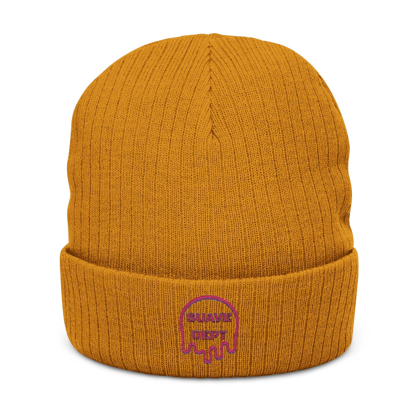 Suave Dept Ribbed Knit Beanie - Stylish Embroidered Beanie for Winter Fashion