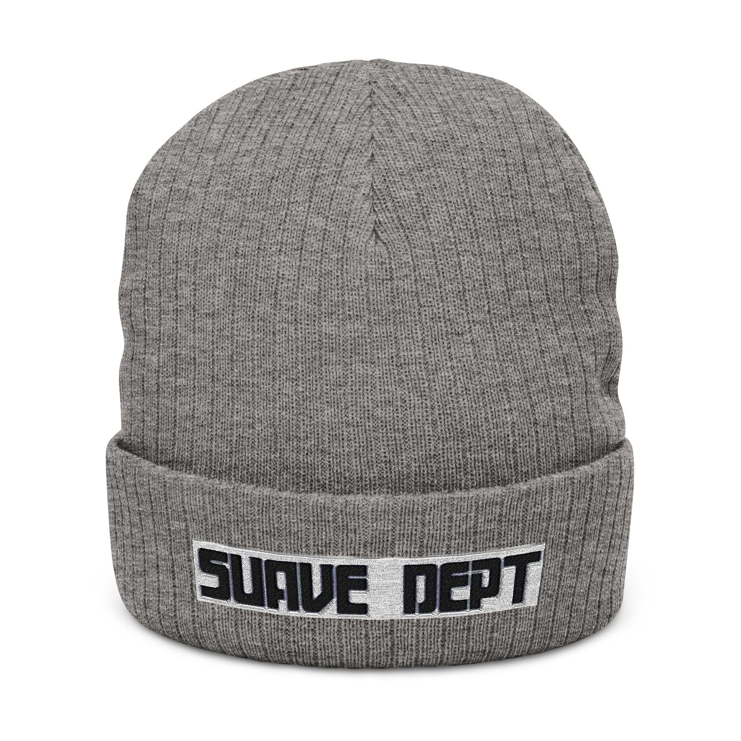 Suave Dept Ribbed Knit Beanie - Comfortable Embroidered Hat for Trendy Style