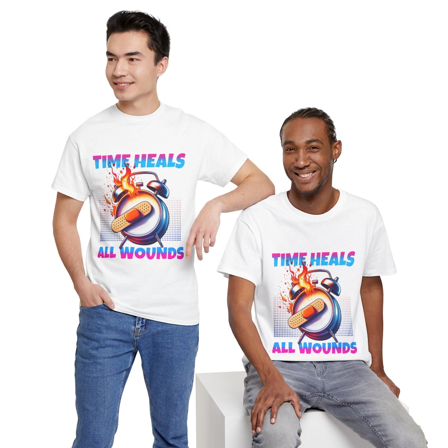 Unisex Time Heals Shirt: Pink