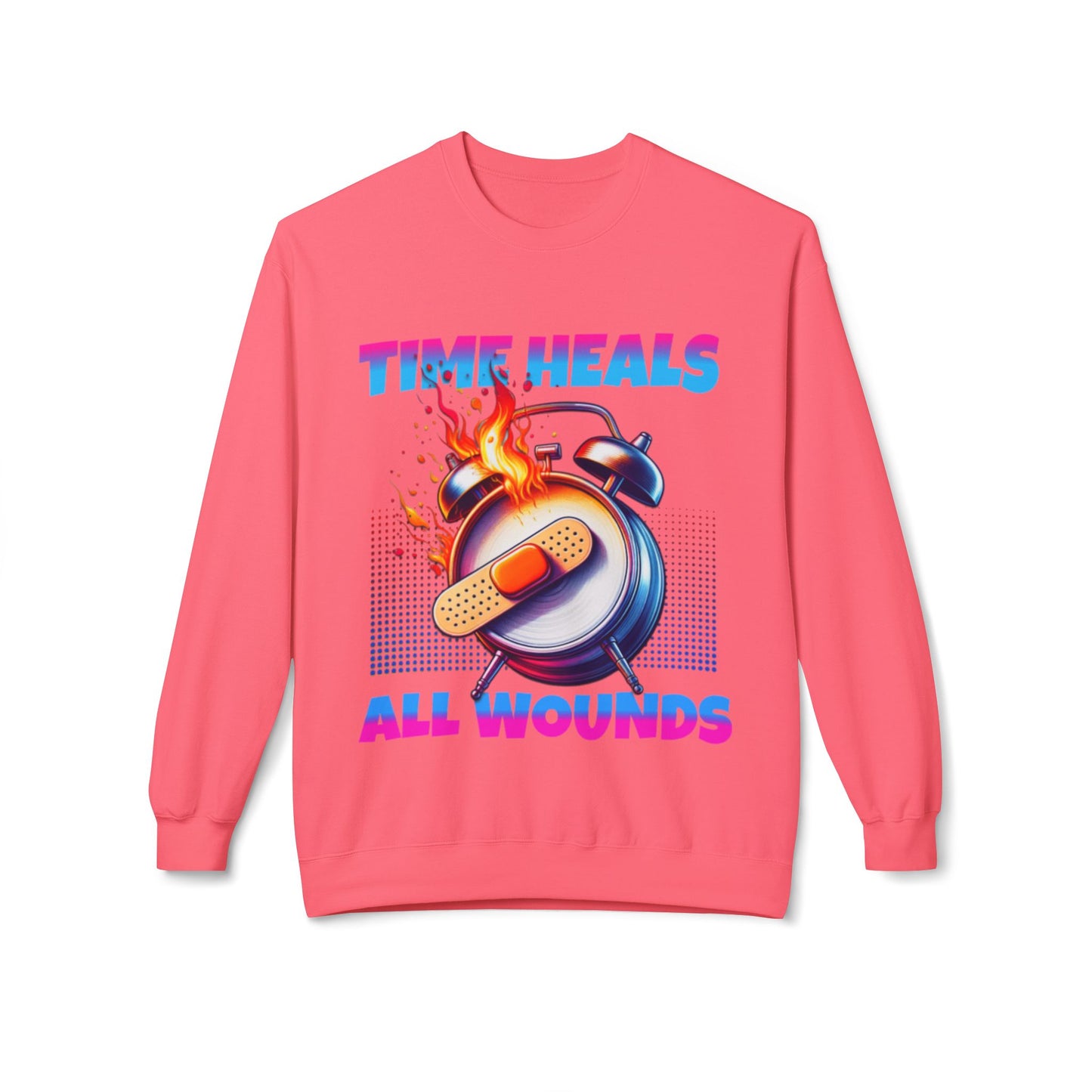 Unisex Time Heals Softstyle Sweatshirt: Pink