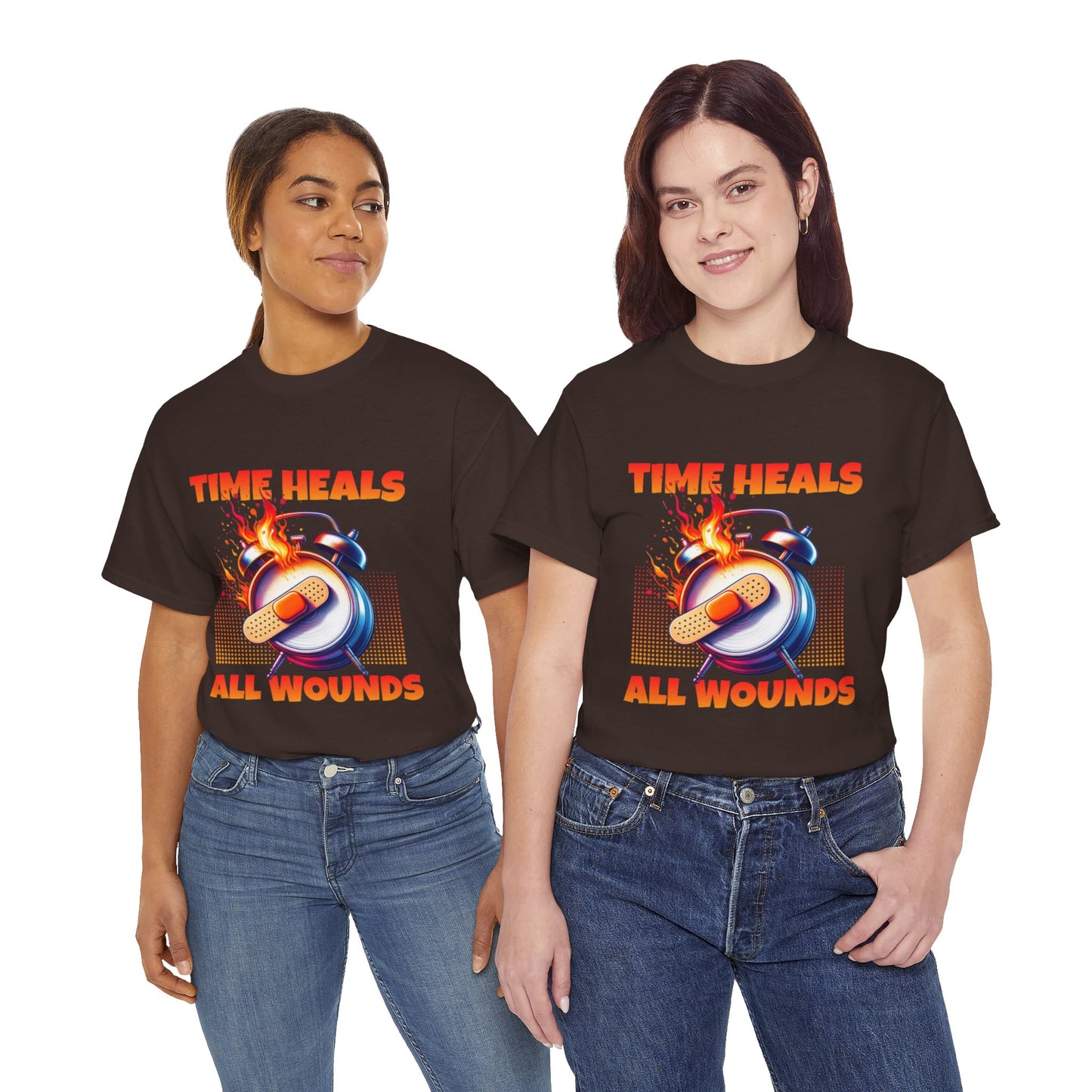 Unisex Time Heals Shirt: Orange