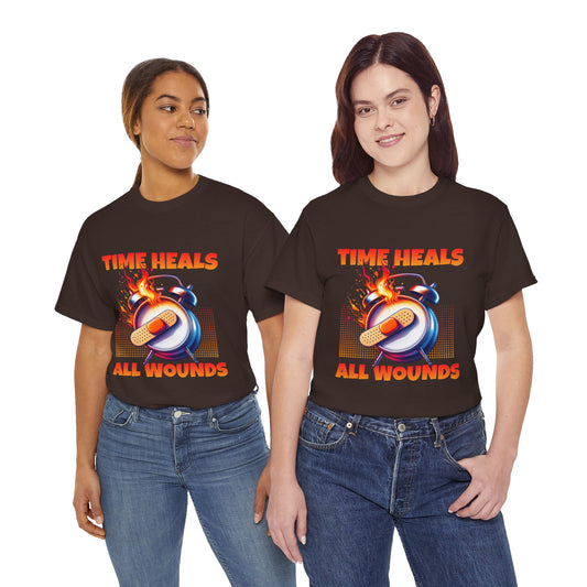 Unisex Time Heals Shirt: Orange