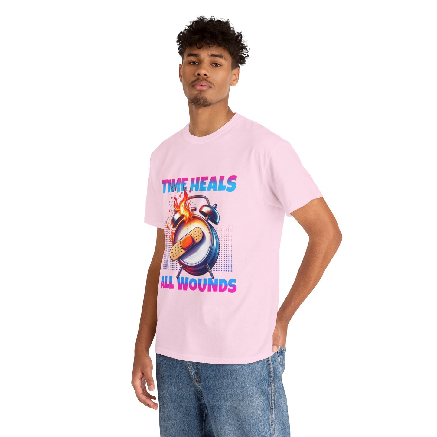 Unisex Time Heals Shirt: Pink