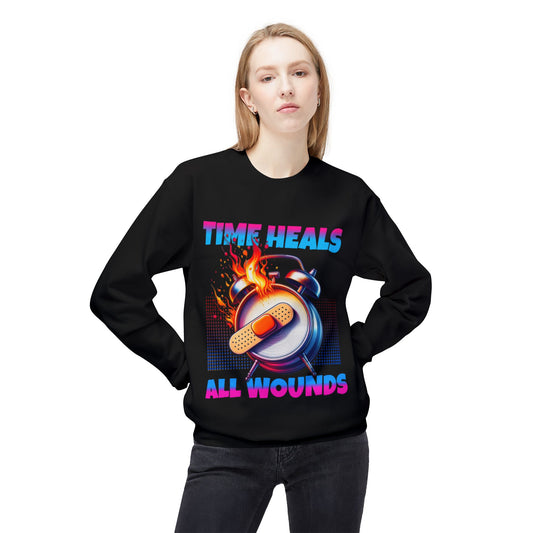 Unisex Time Heals Softstyle Sweatshirt: Pink