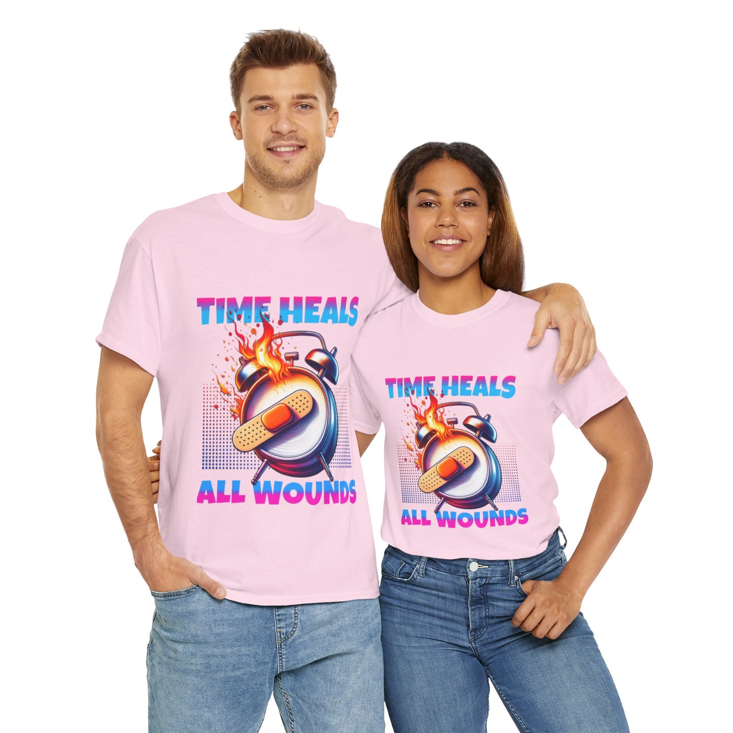 Unisex Time Heals Shirt: Pink