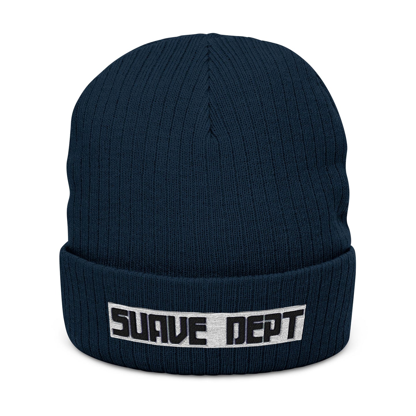 Suave Dept Ribbed Knit Beanie - Comfortable Embroidered Hat for Trendy Style