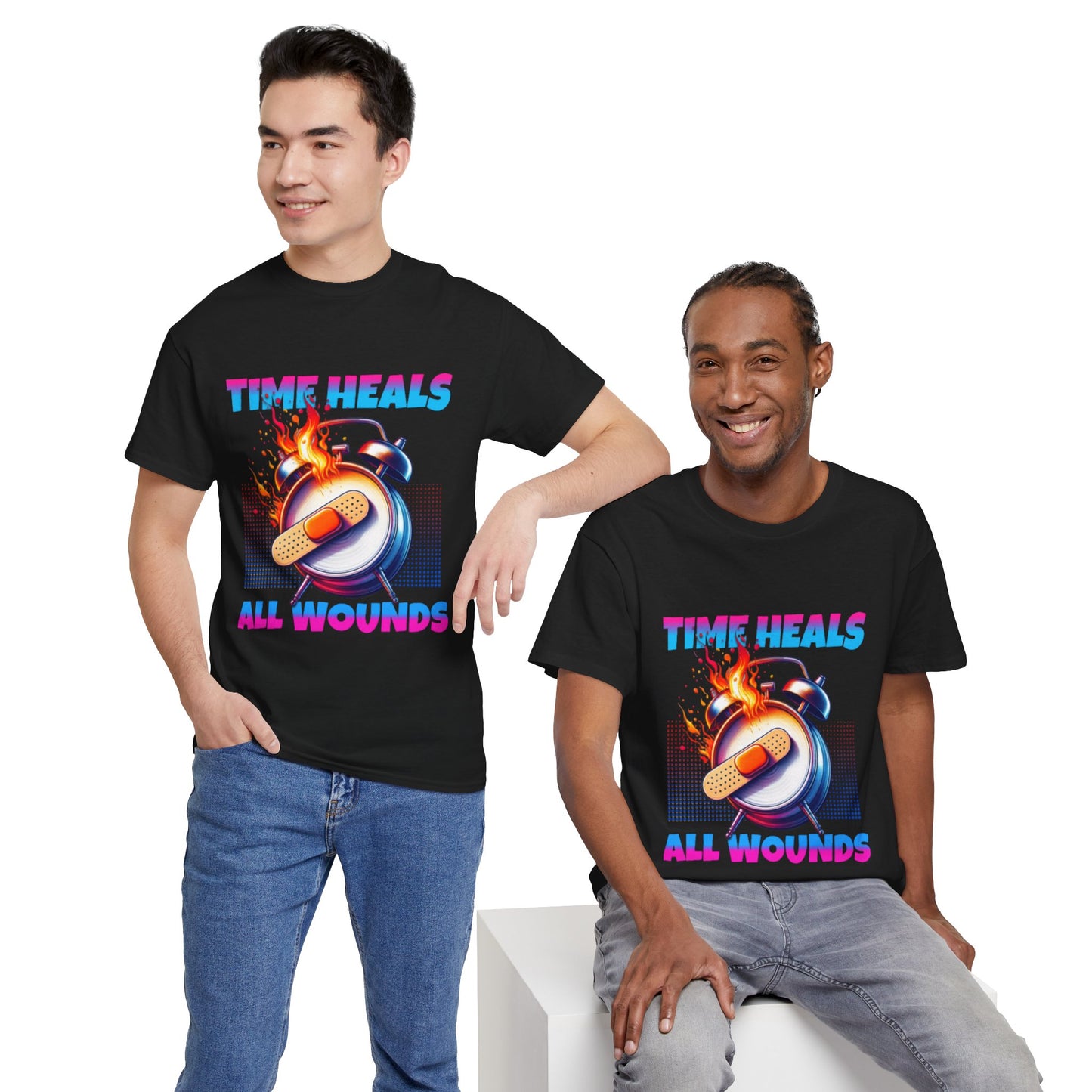 Unisex Time Heals Shirt: Pink