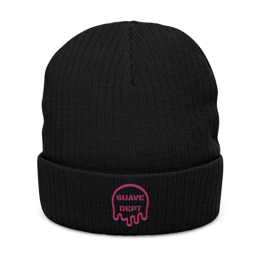 Suave Dept Ribbed Knit Beanie - Stylish Embroidered Beanie for Winter Fashion