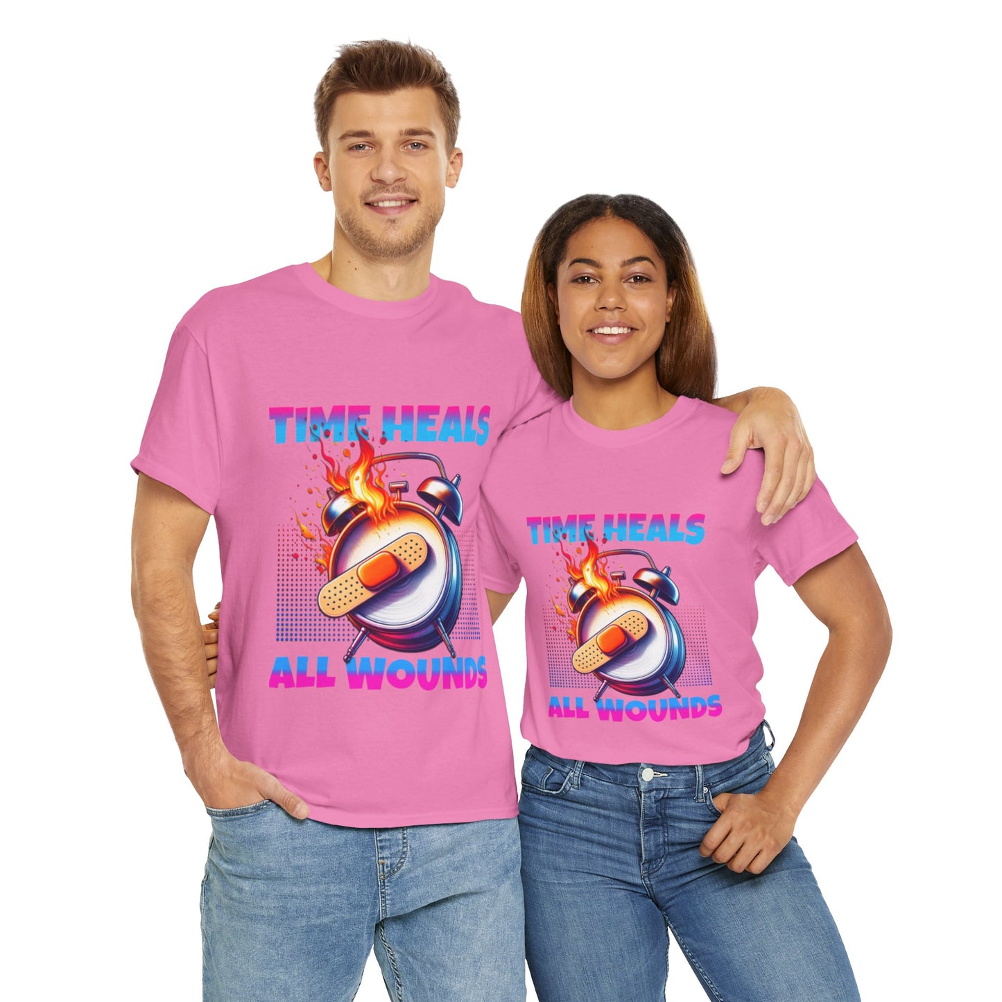 Unisex Time Heals Shirt: Pink