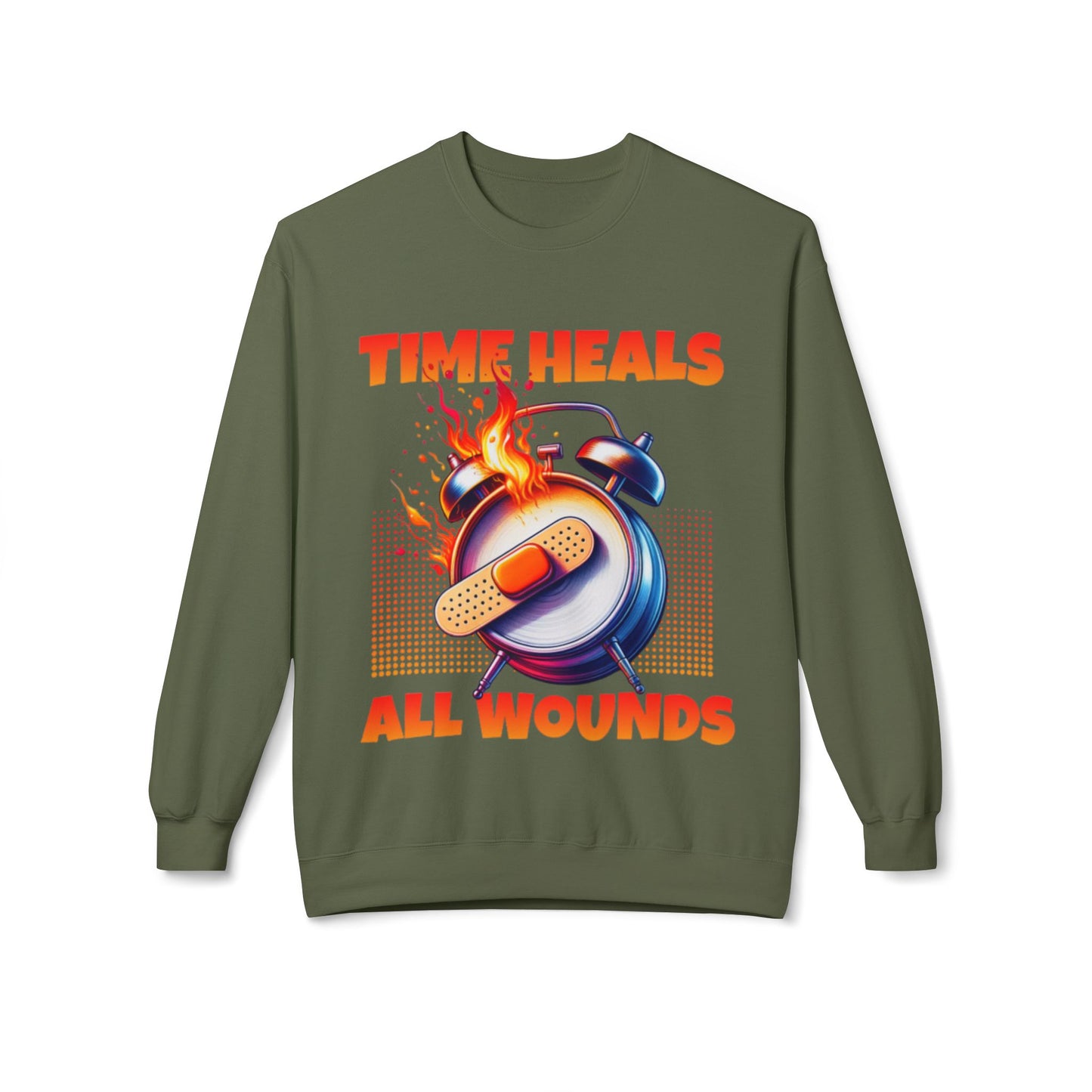 Unisex Time Heals Softstyle Sweatshirt: Orange