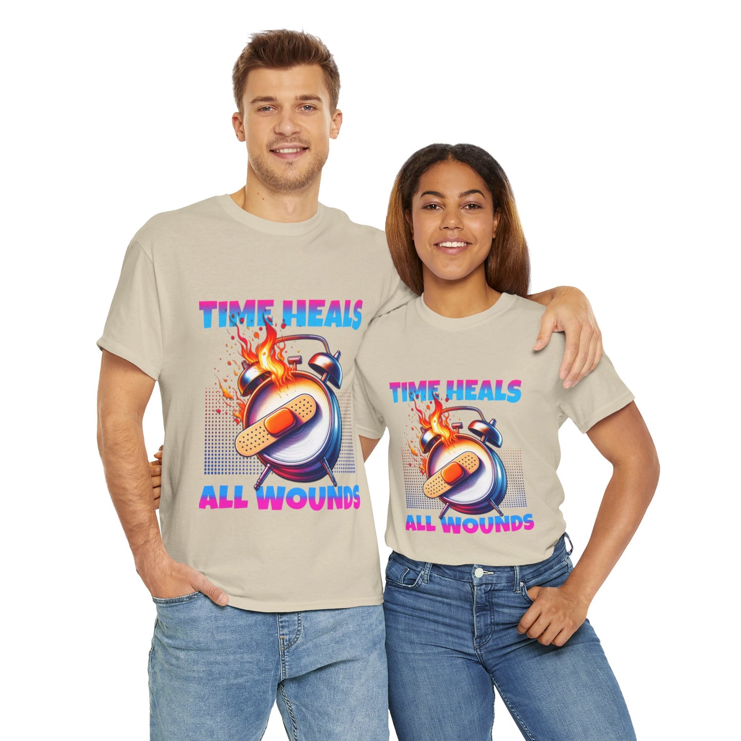 Unisex Time Heals Shirt: Pink