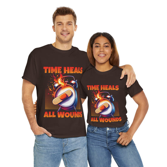 Unisex Time Heals Shirt: Orange