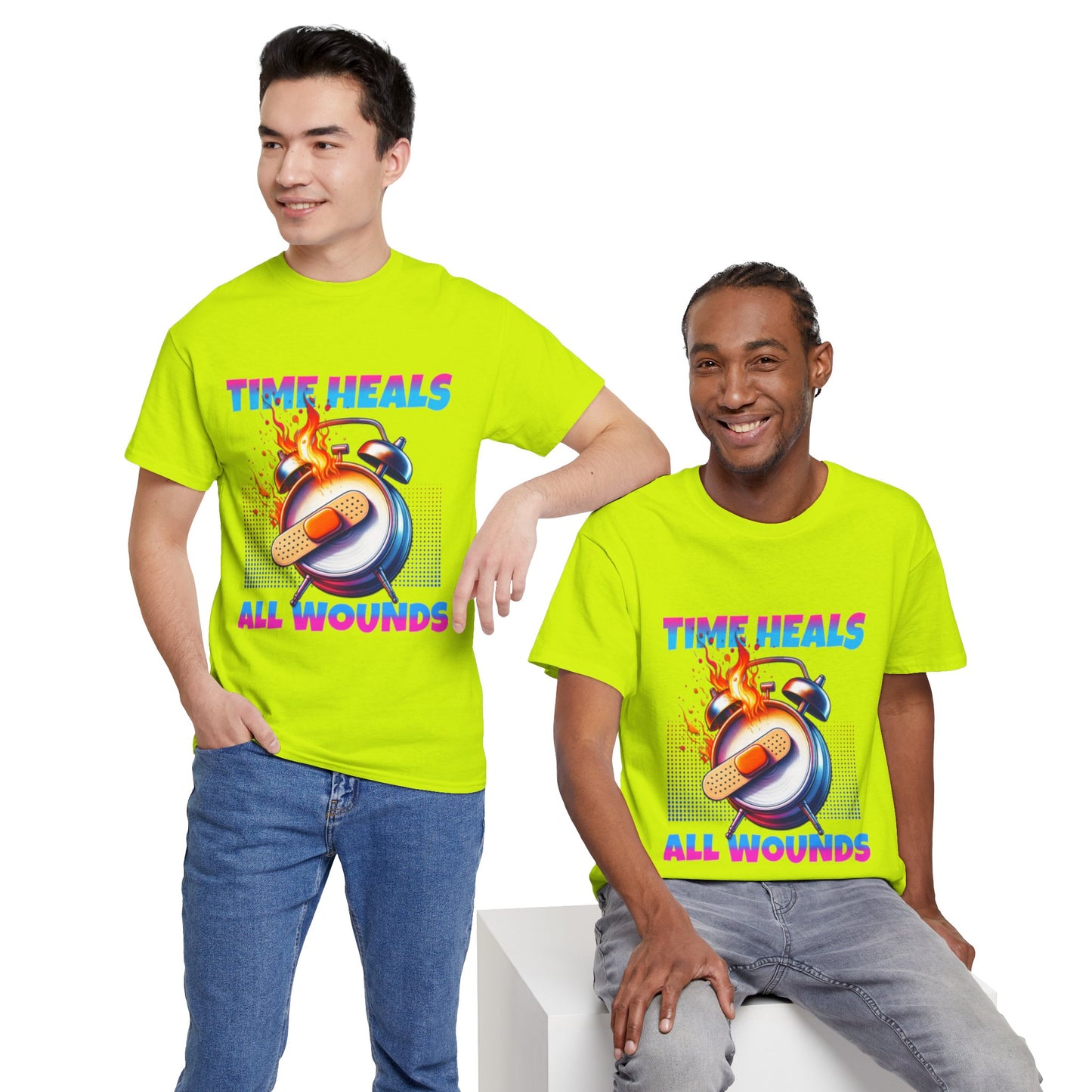 Unisex Time Heals Shirt: Pink