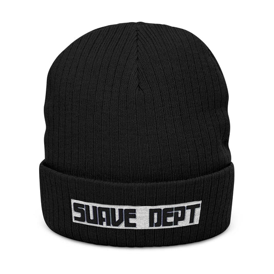 Suave Dept Ribbed Knit Beanie - Comfortable Embroidered Hat for Trendy Style