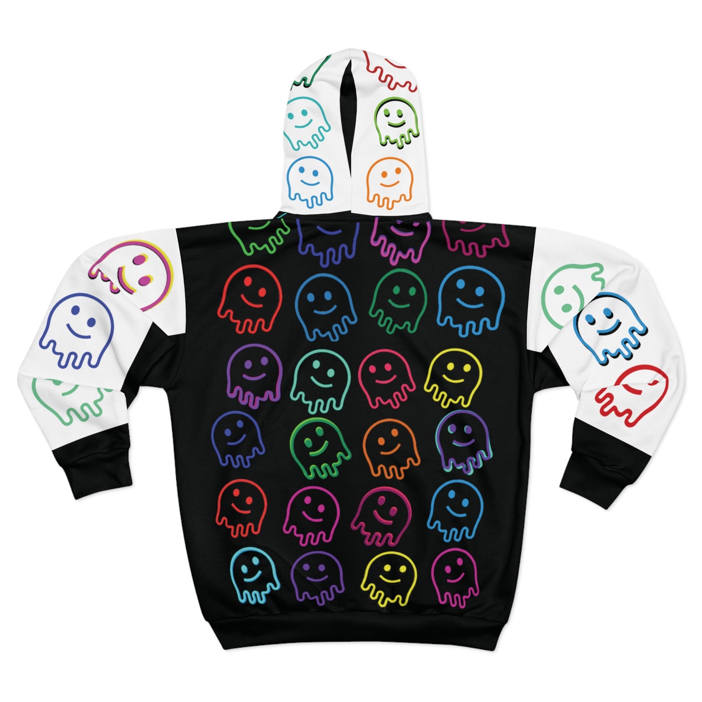 Colorful Ghosts Unisex Hoodie - Fun & Playful Streetwear